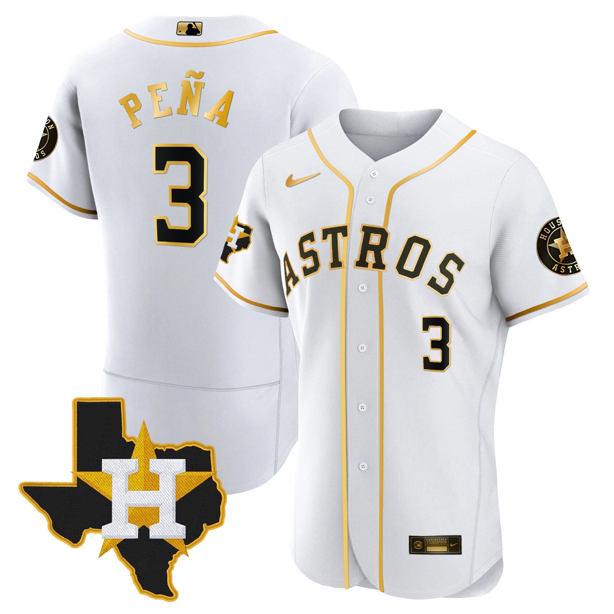 Men’s Houston 2024 Gold Jersey – Texas Patch