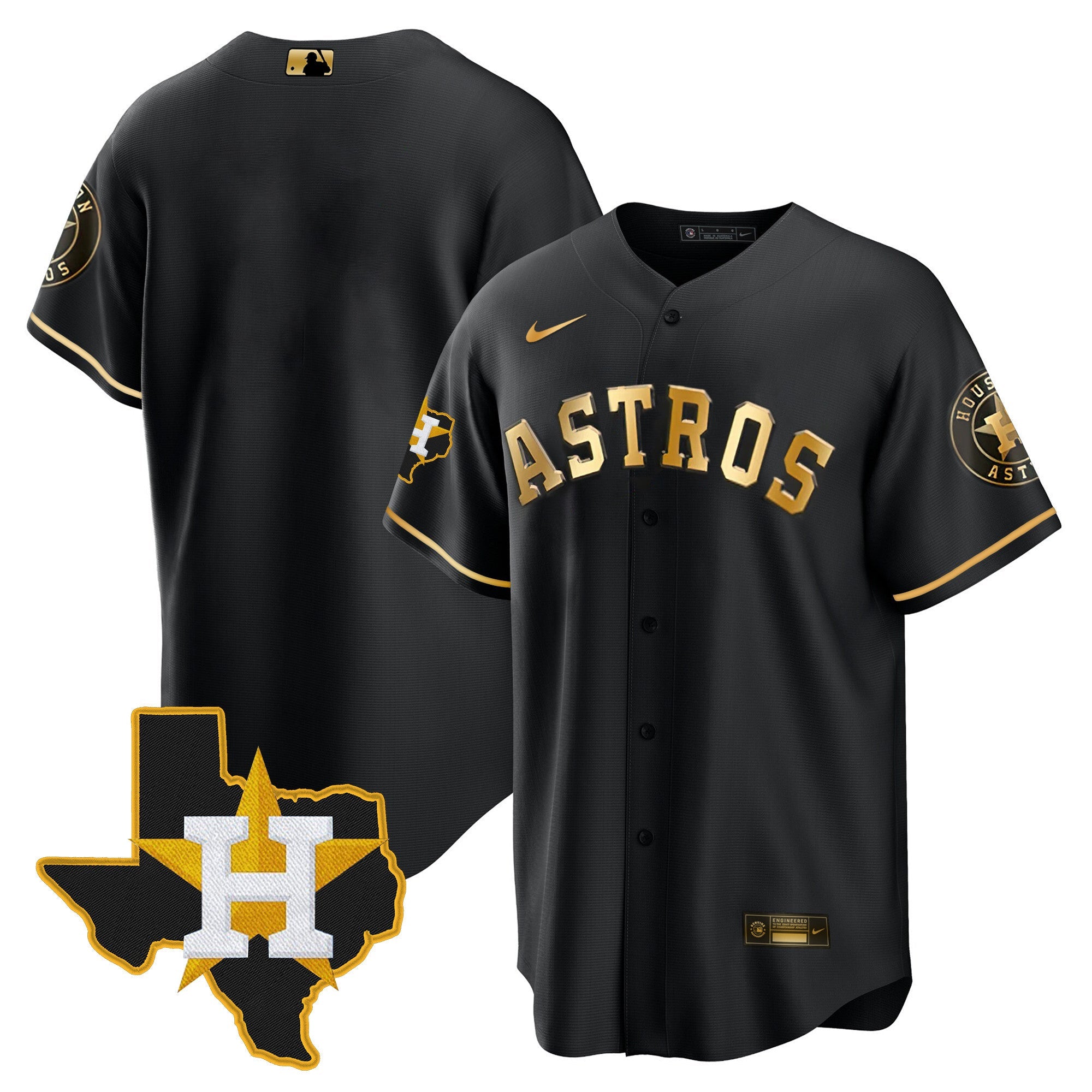 Men’s Houston 2024 Gold Jersey – Texas Patch