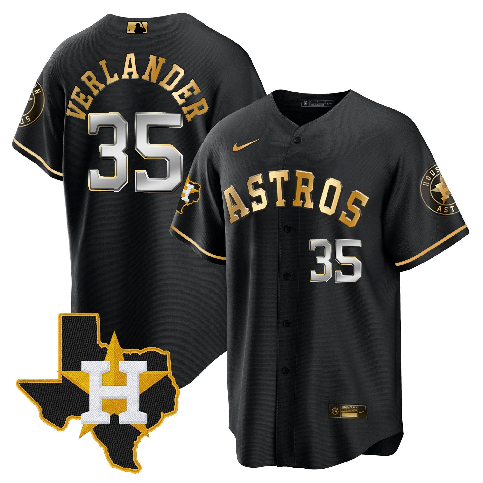 Men’s Houston 2024 Gold Jersey – Texas Patch