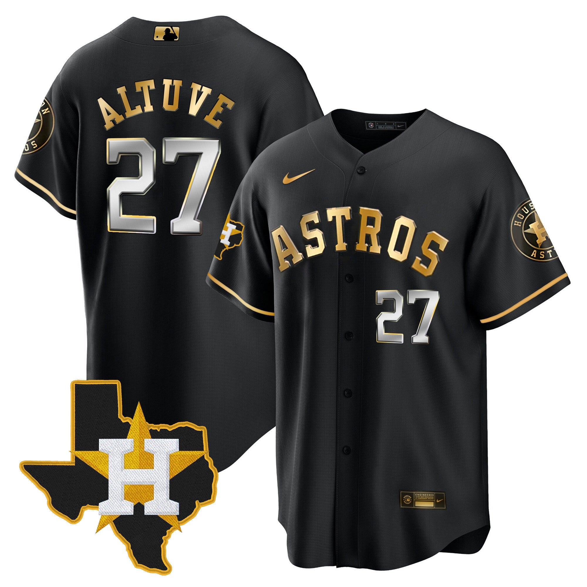 Men’s Houston 2024 Gold Jersey – Texas Patch