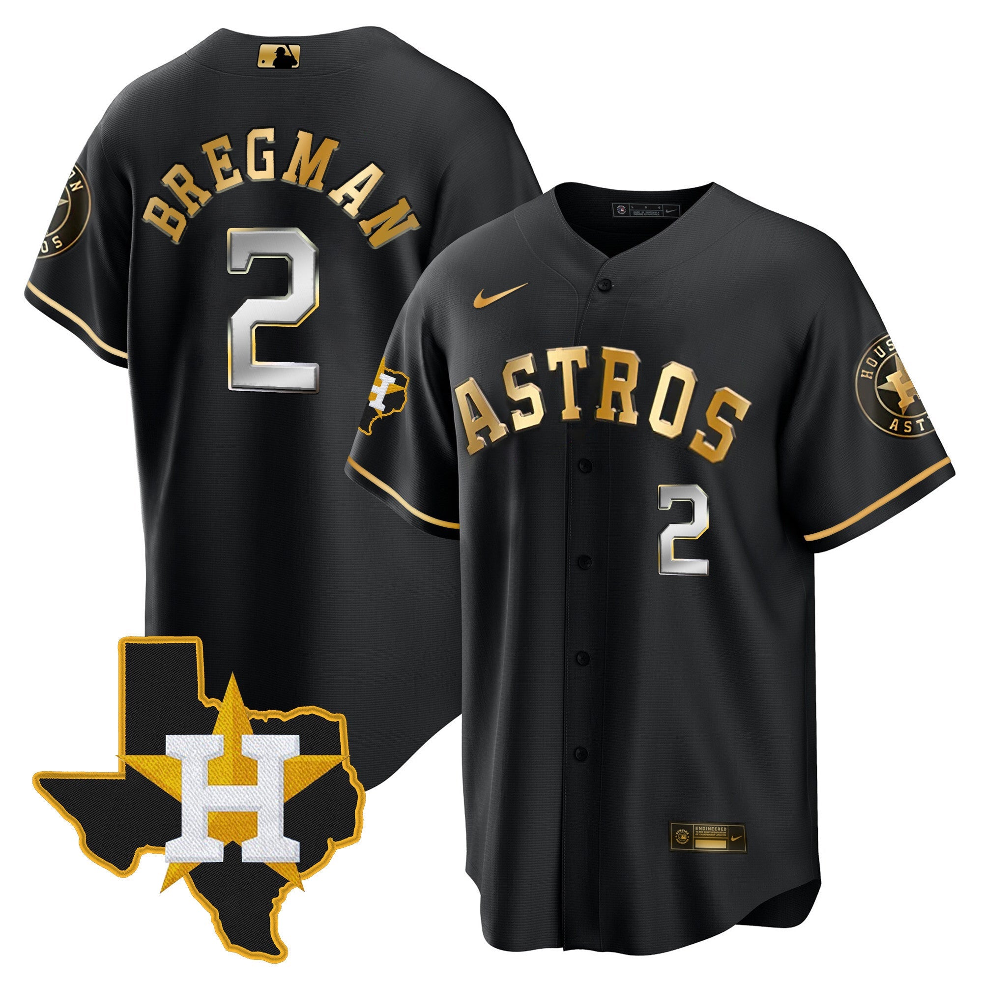 Men’s Houston 2024 Gold Jersey – Texas Patch