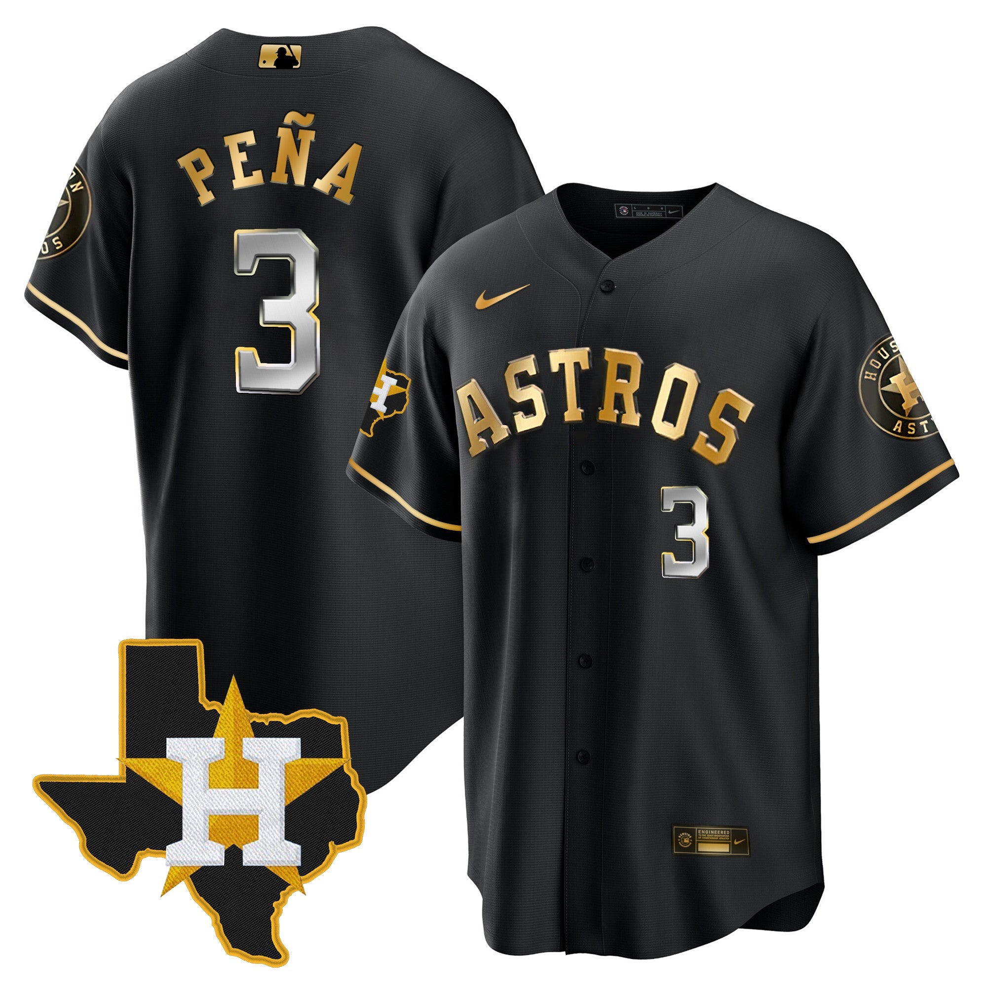 Men’s Houston 2024 Gold Jersey – Texas Patch