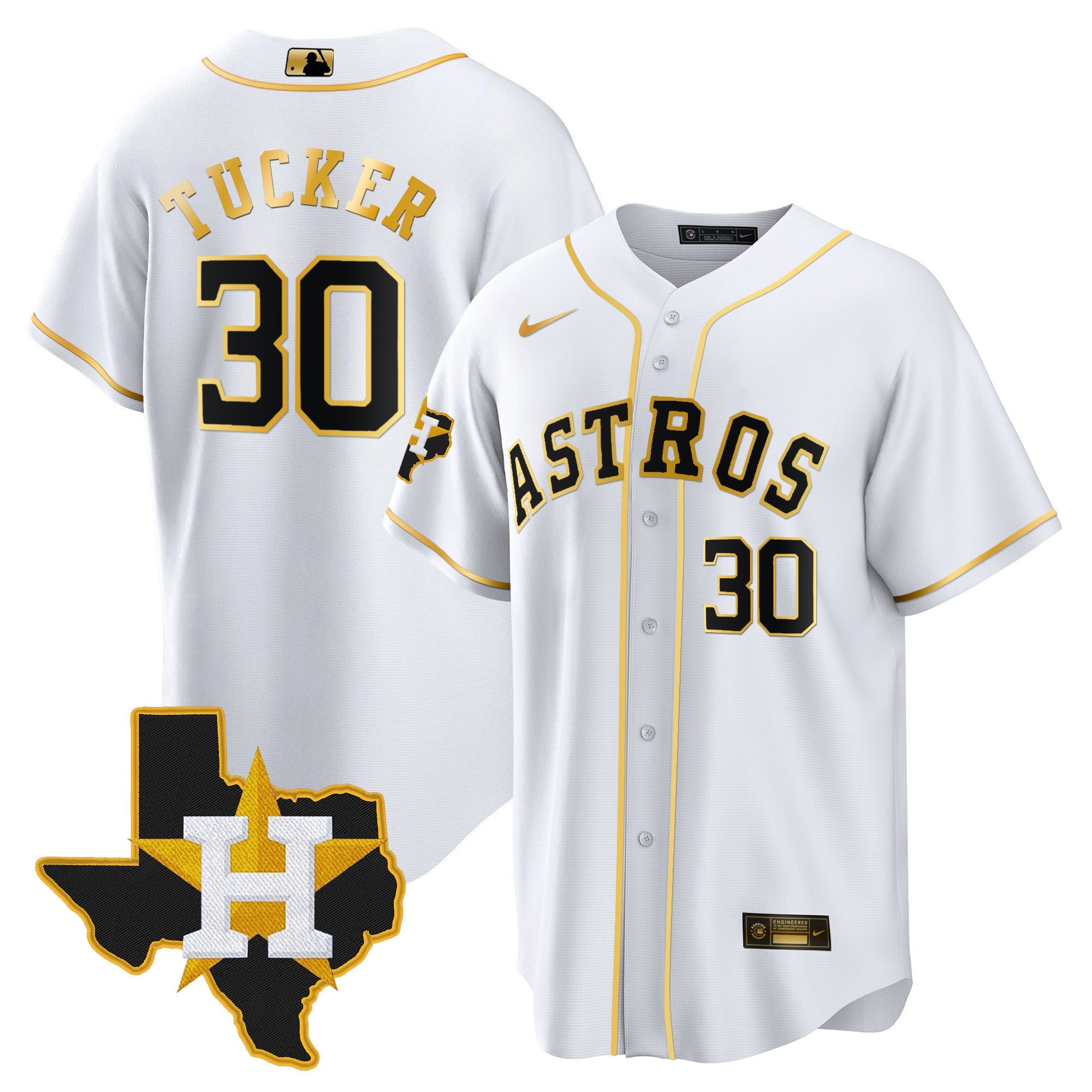 Men’s Houston 2024 Gold Jersey – Texas Patch
