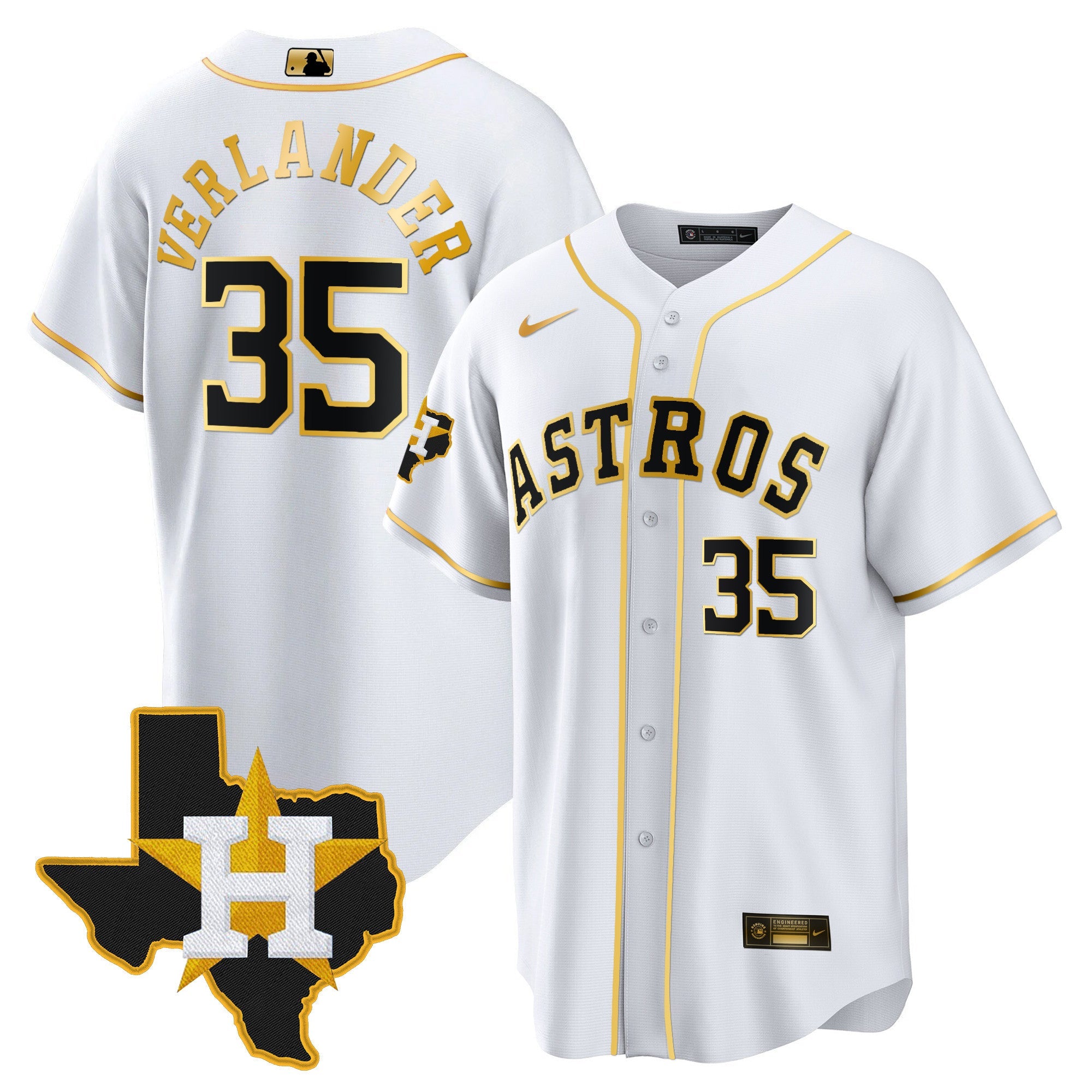 Men’s Houston 2024 Gold Jersey – Texas Patch