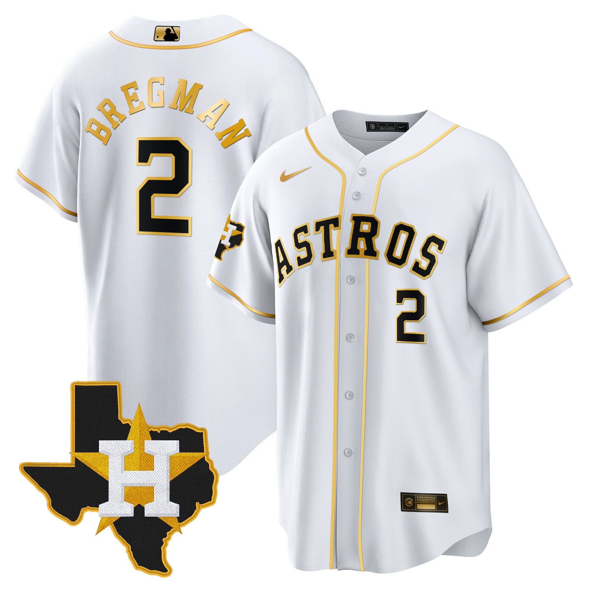 Men’s Houston 2024 Gold Jersey – Texas Patch
