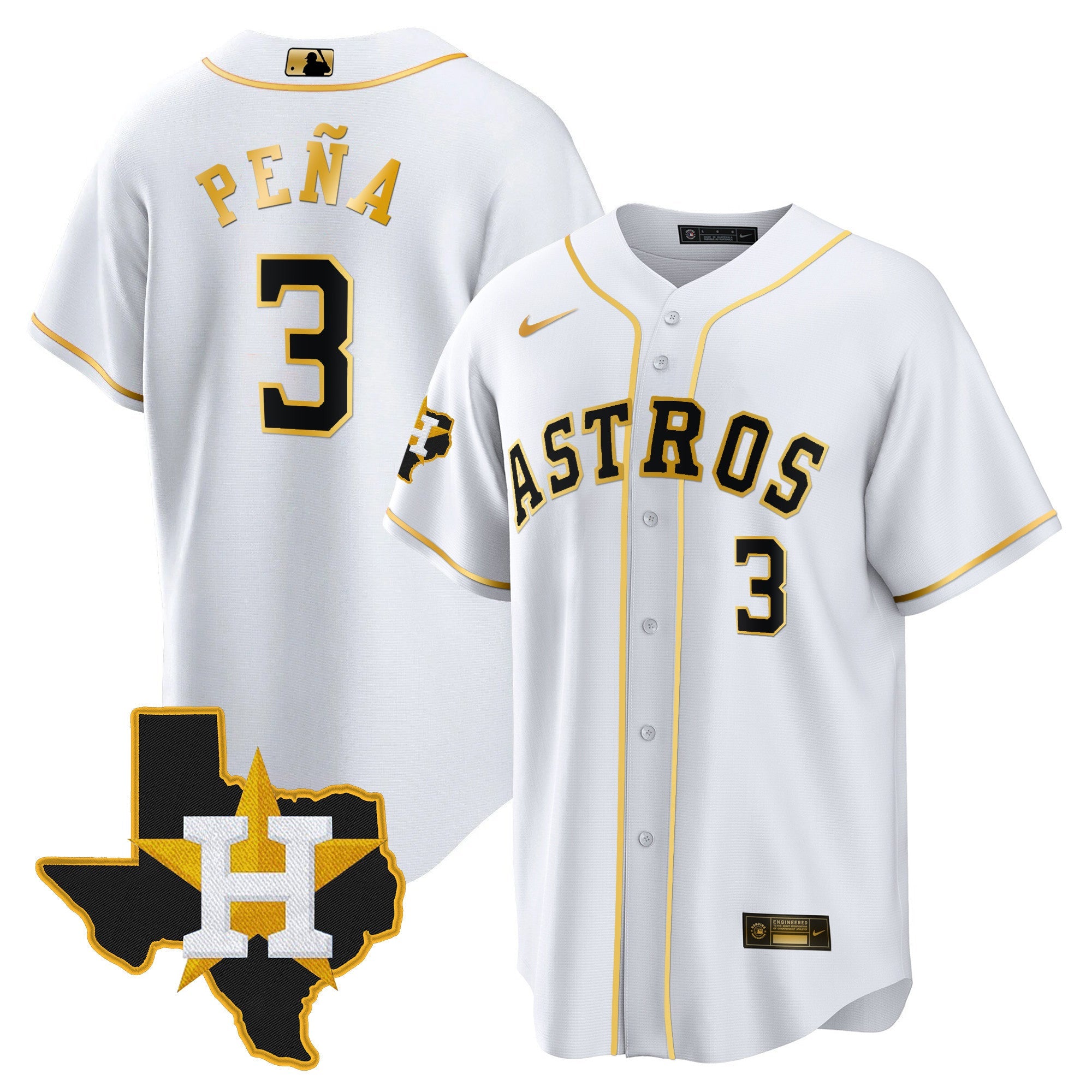 Men’s Houston 2024 Gold Jersey – Texas Patch