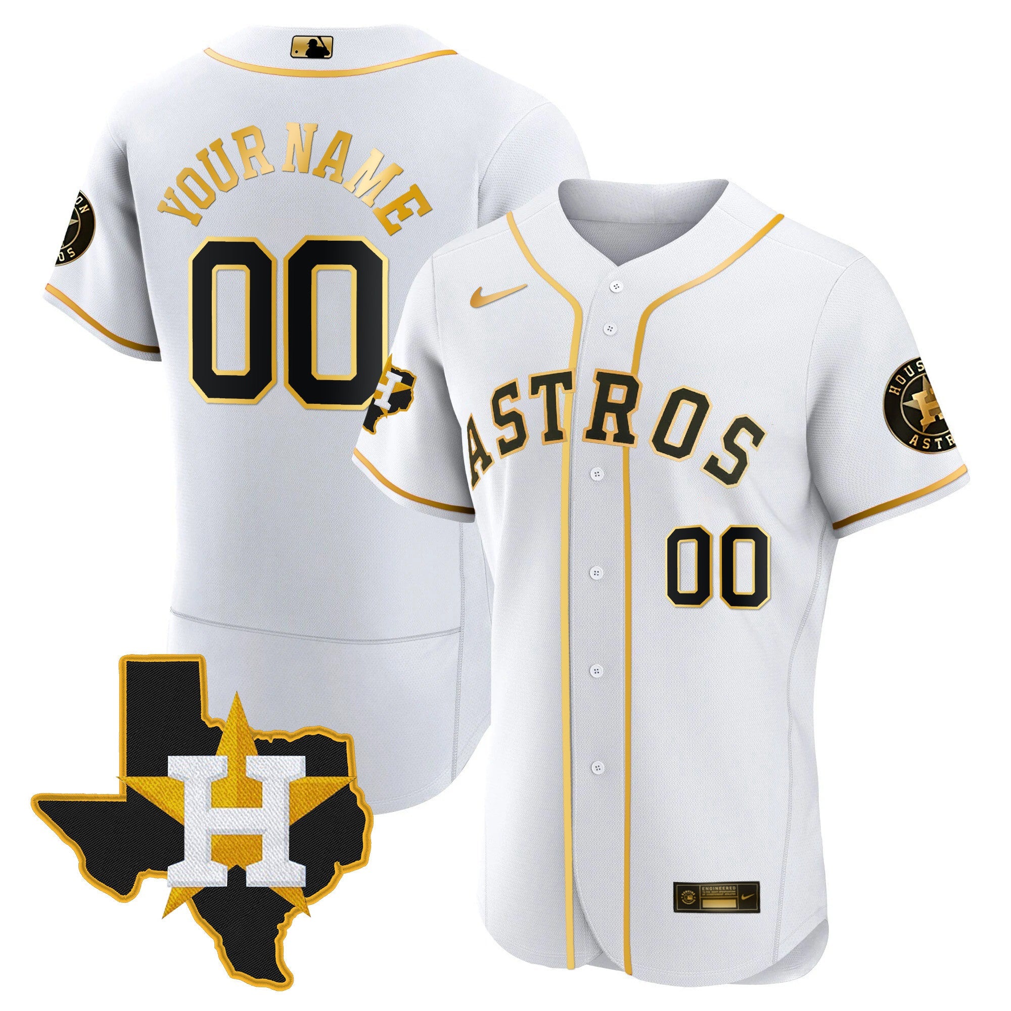 Houston 2024 Gold Custom Jersey – Texas Patch