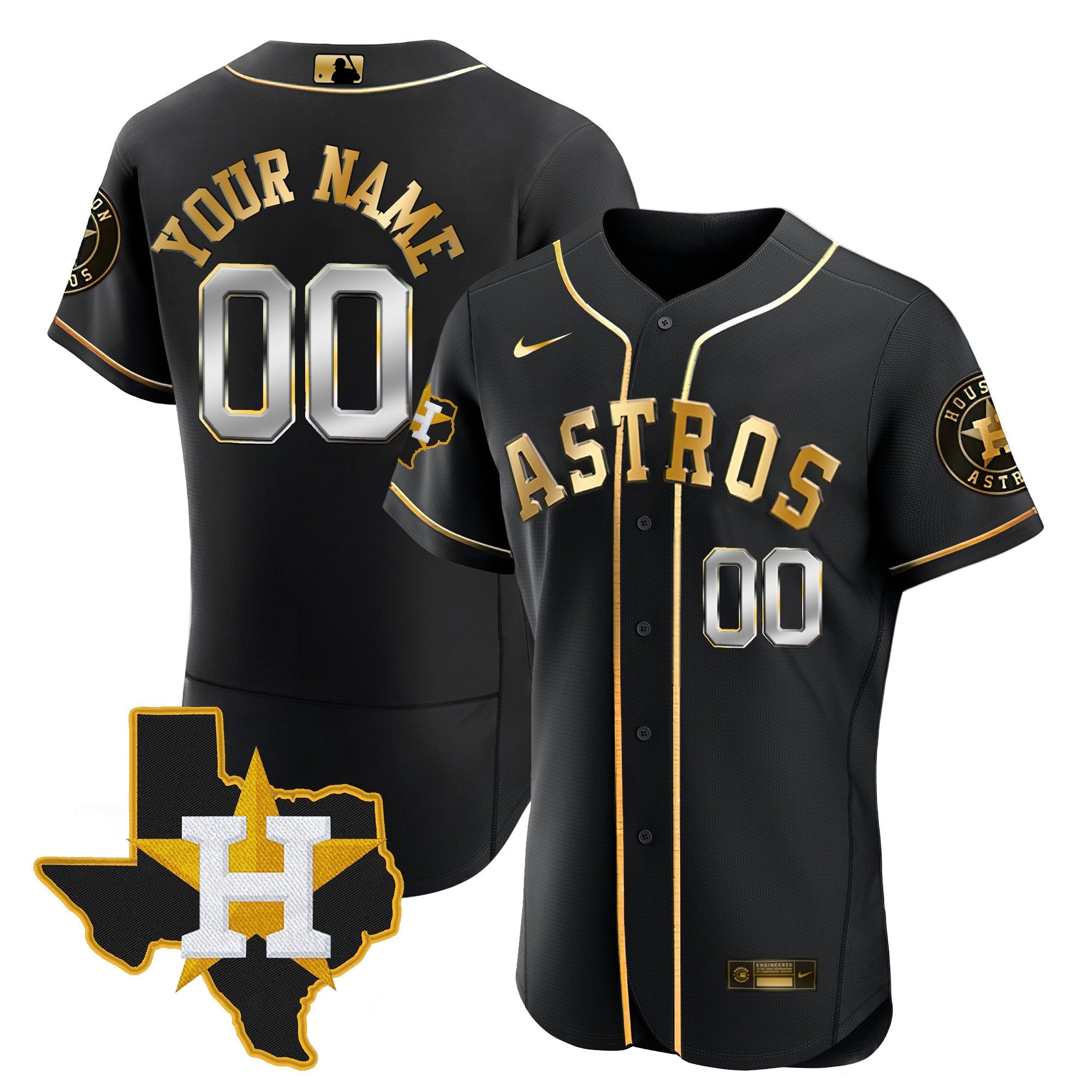 Houston 2024 Gold Custom Jersey – Texas Patch