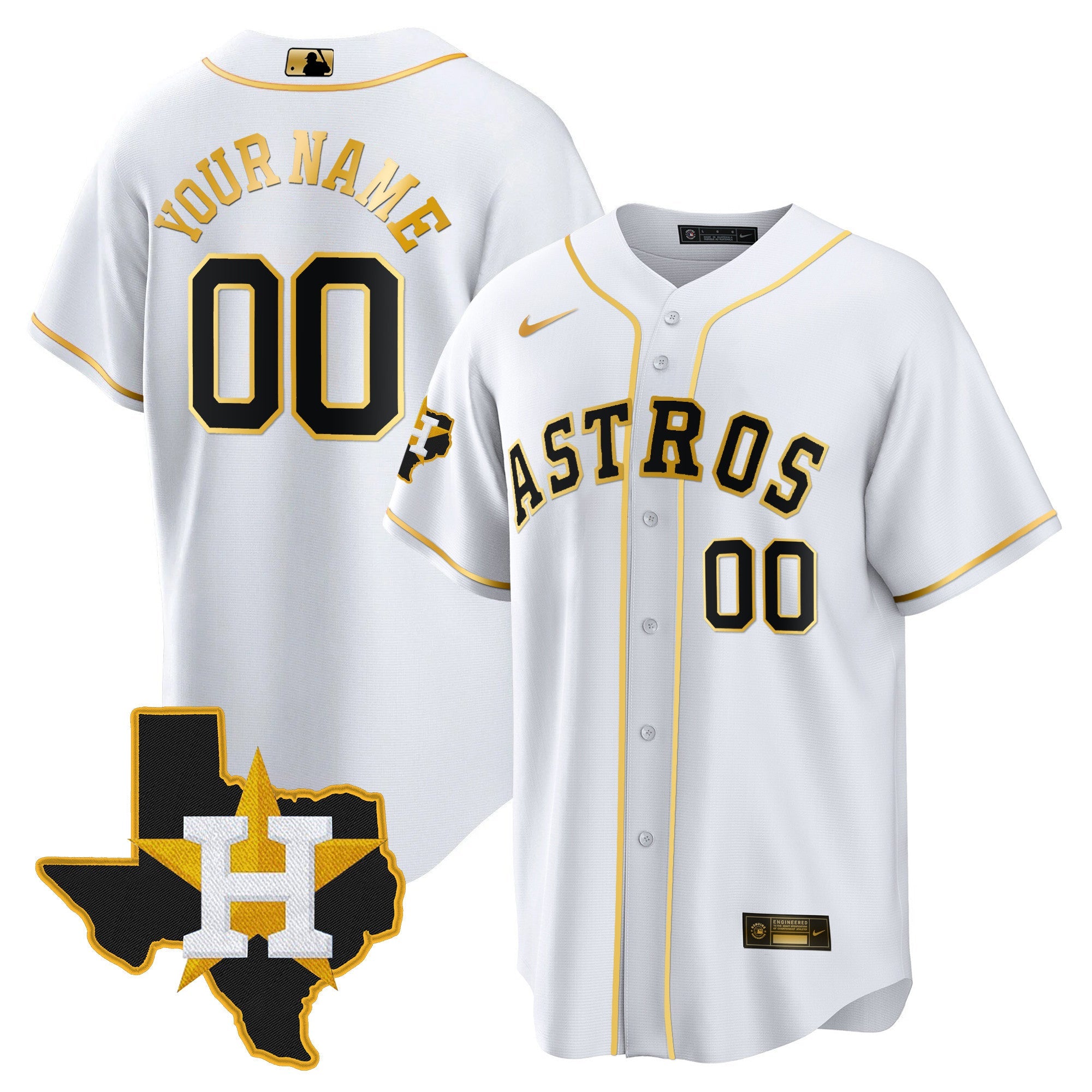 Houston 2024 Gold Custom Jersey – Texas Patch