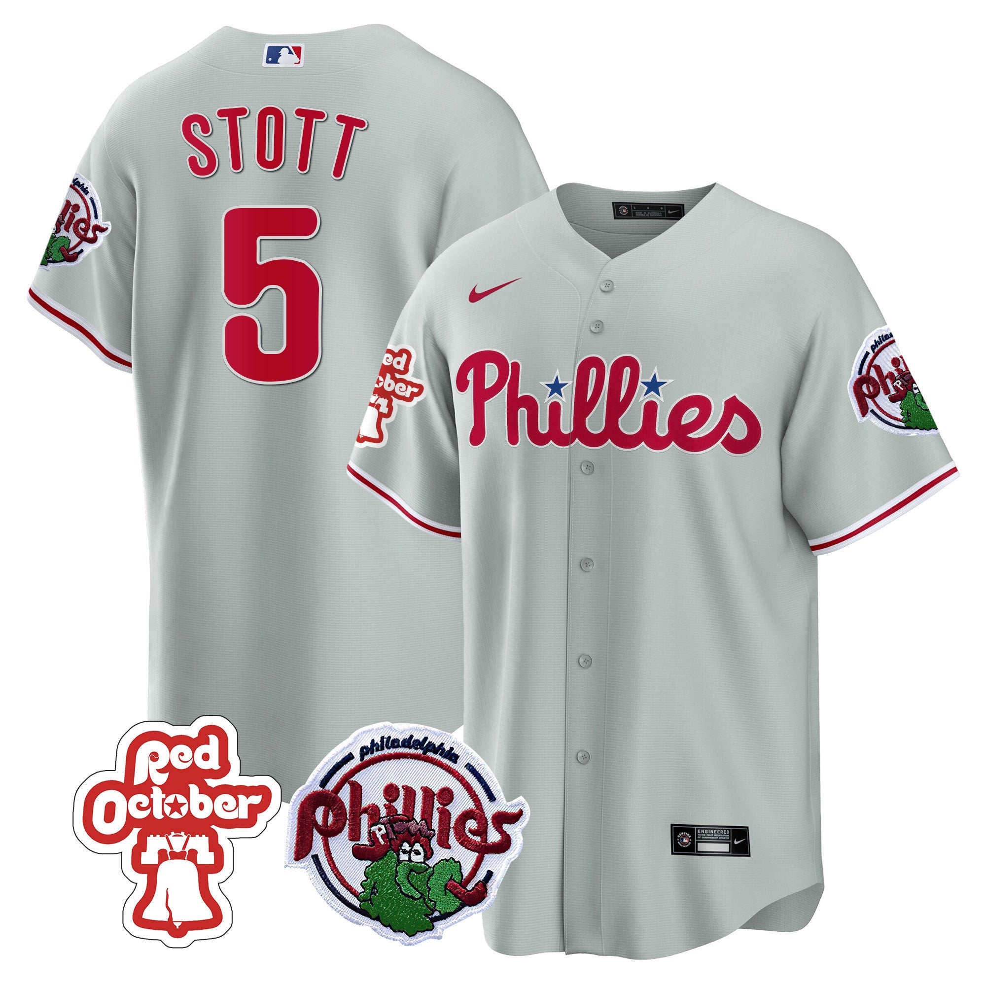 Men’s Philadelphia Red October Patch Cool Base Jersey