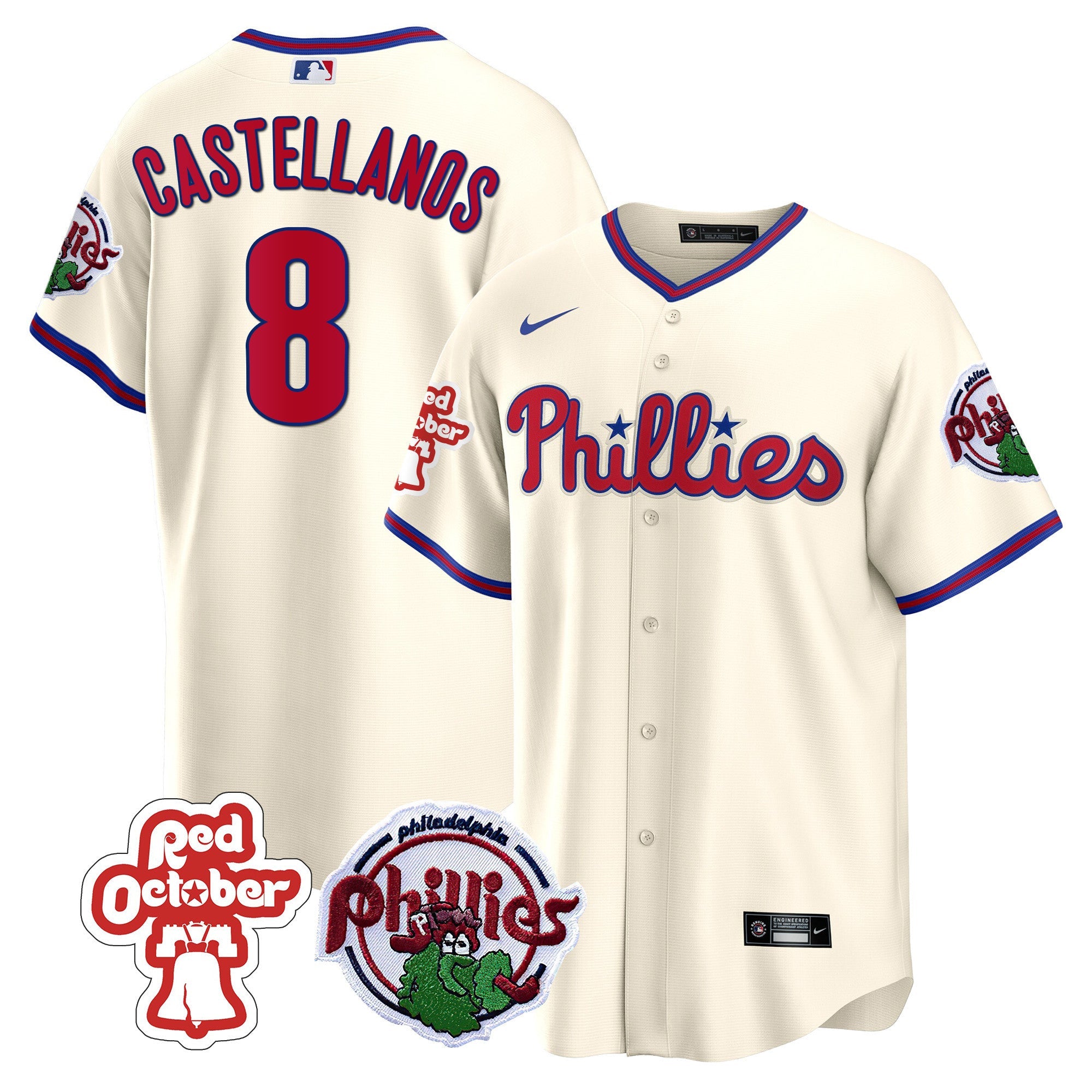 Men’s Philadelphia Red October Patch Cool Base Jersey