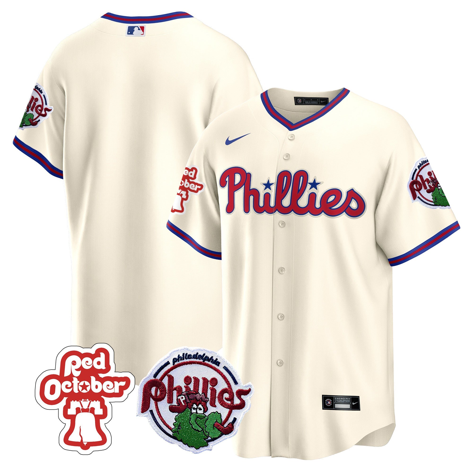 Men’s Philadelphia Red October Patch Cool Base Jersey