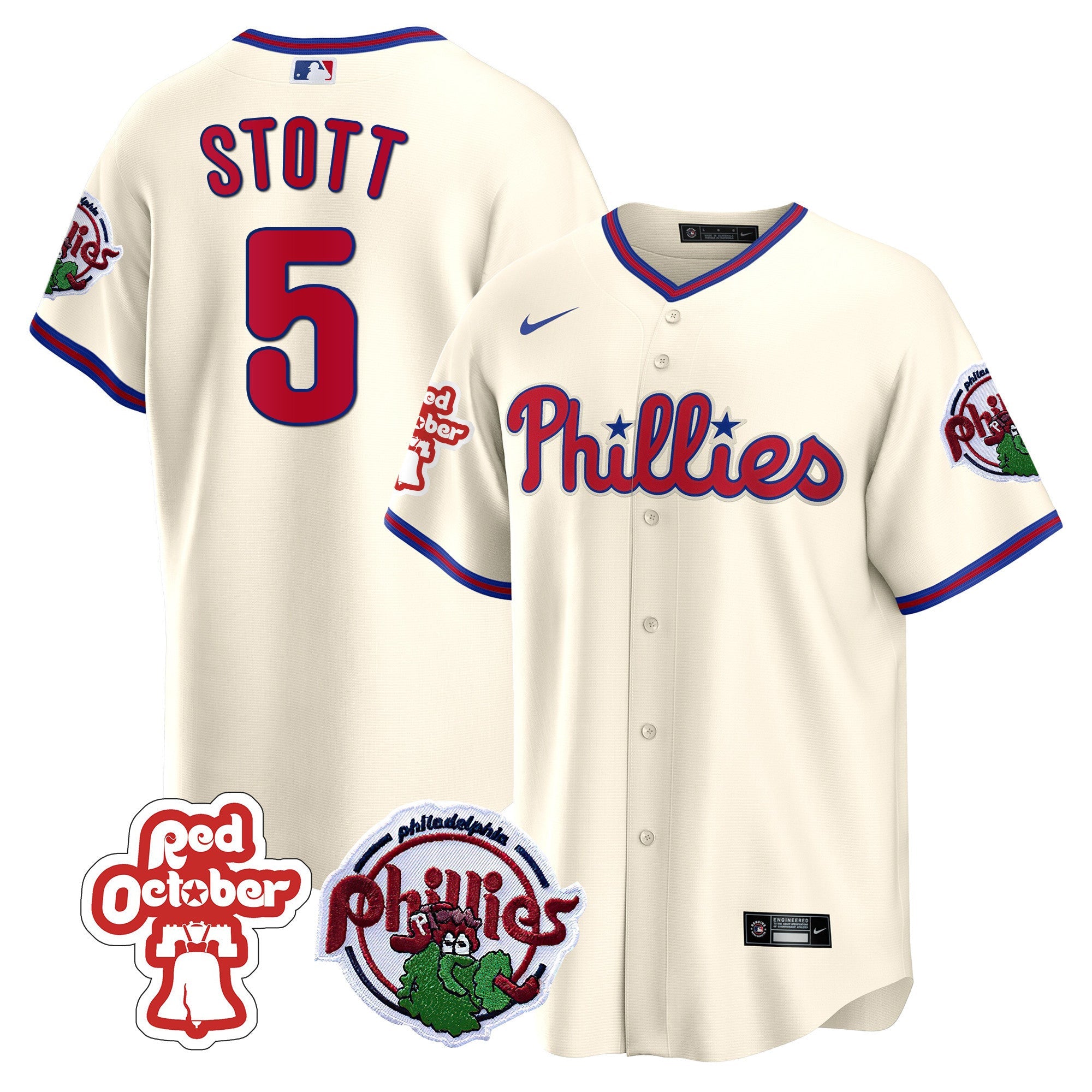 Men’s Philadelphia Red October Patch Cool Base Jersey