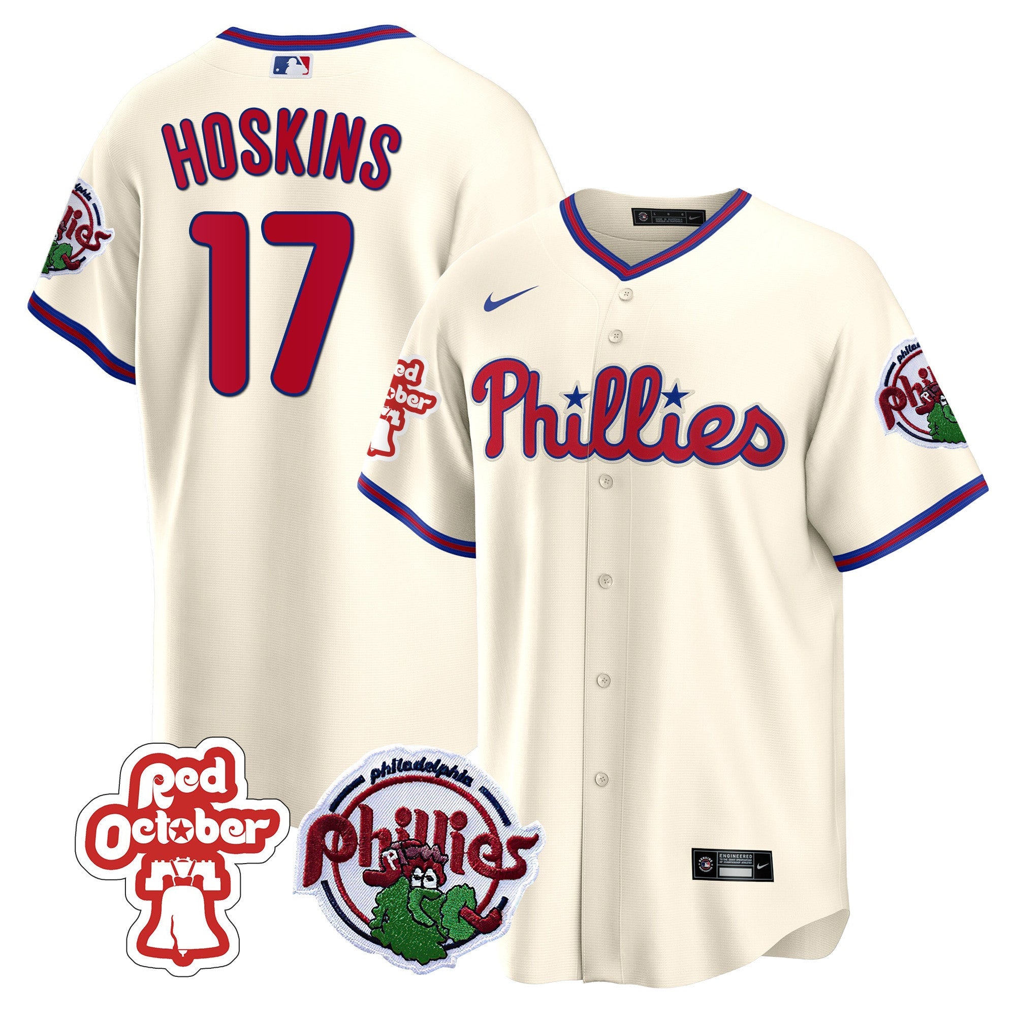 Men’s Philadelphia Red October Patch Cool Base Jersey