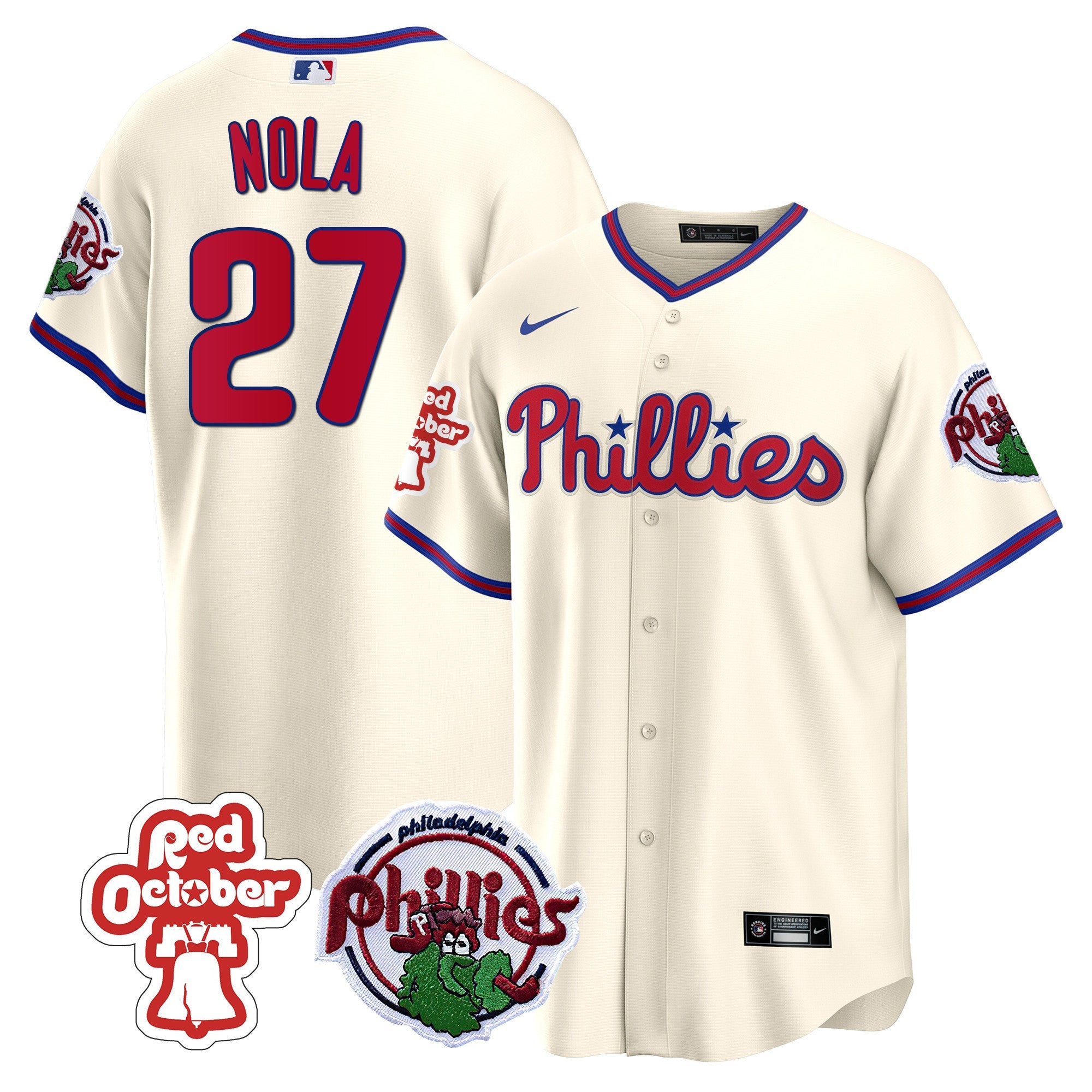 Men’s Philadelphia Red October Patch Cool Base Jersey