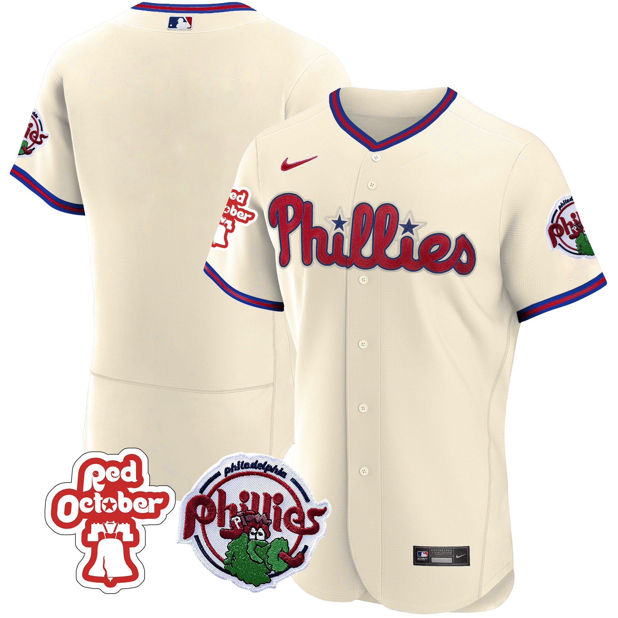 Men’s Philadelphia Red October Patch Flex Base Jersey