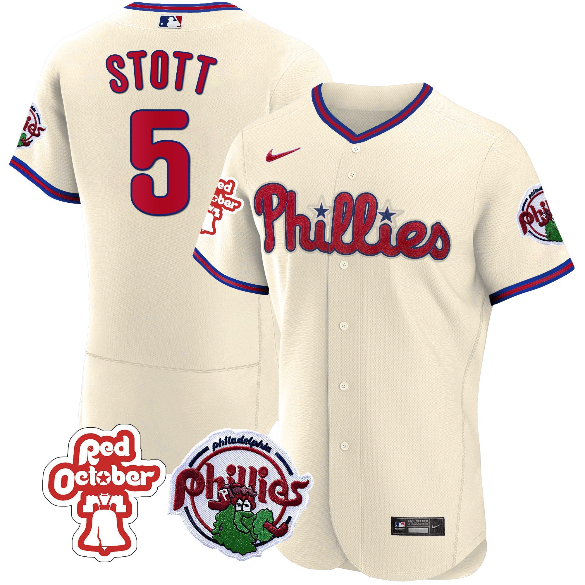 Men’s Philadelphia Red October Patch Flex Base Jersey