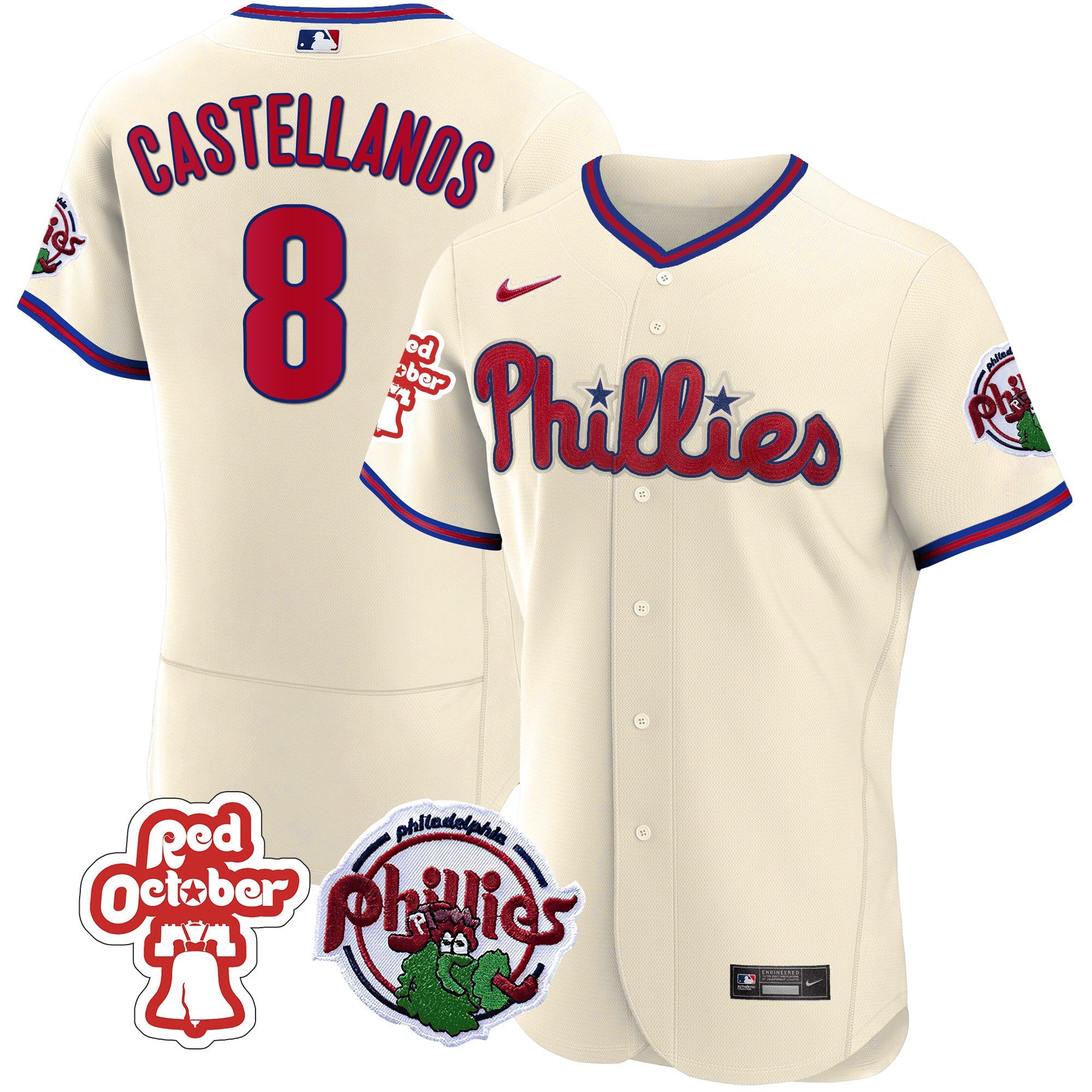 Men’s Philadelphia Red October Patch Flex Base Jersey