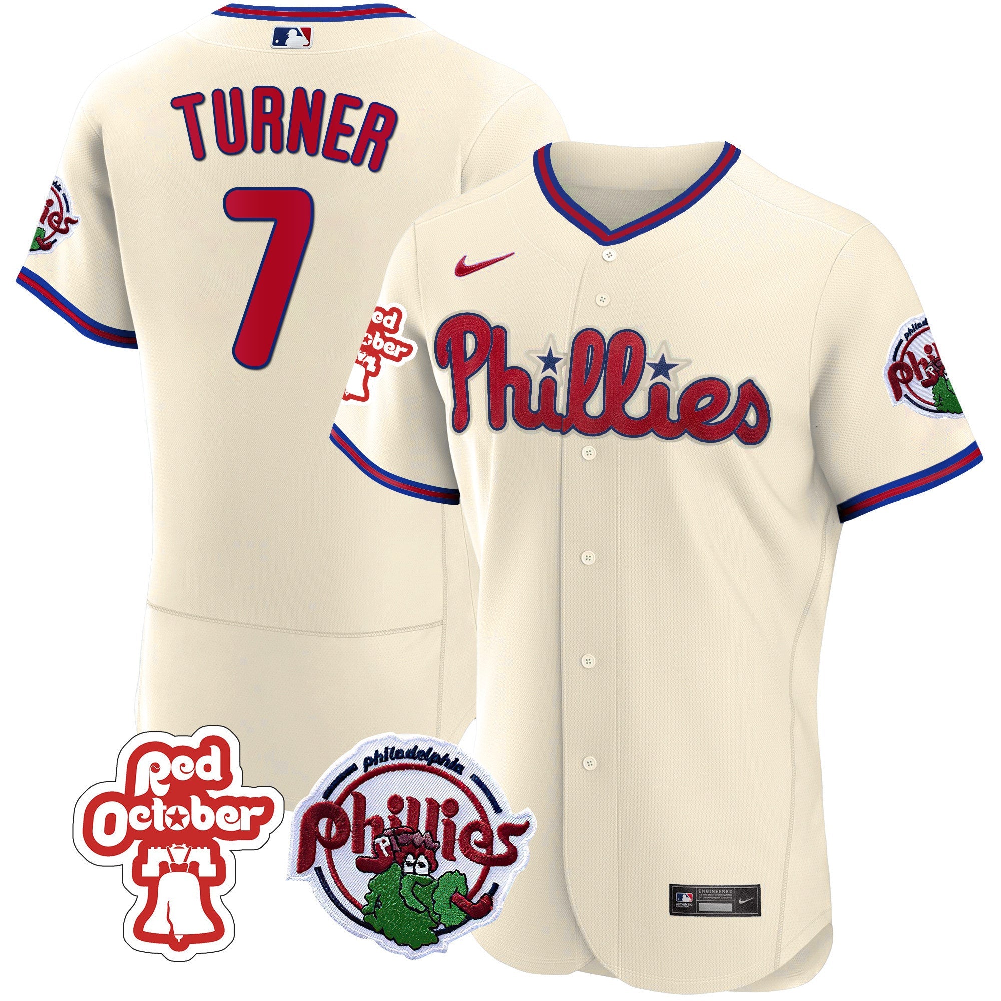 Men’s Philadelphia Red October Patch Flex Base Jersey