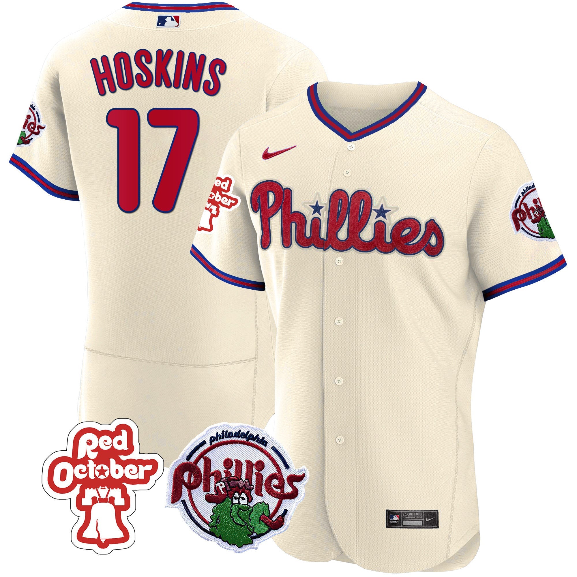 Men’s Philadelphia Red October Patch Flex Base Jersey