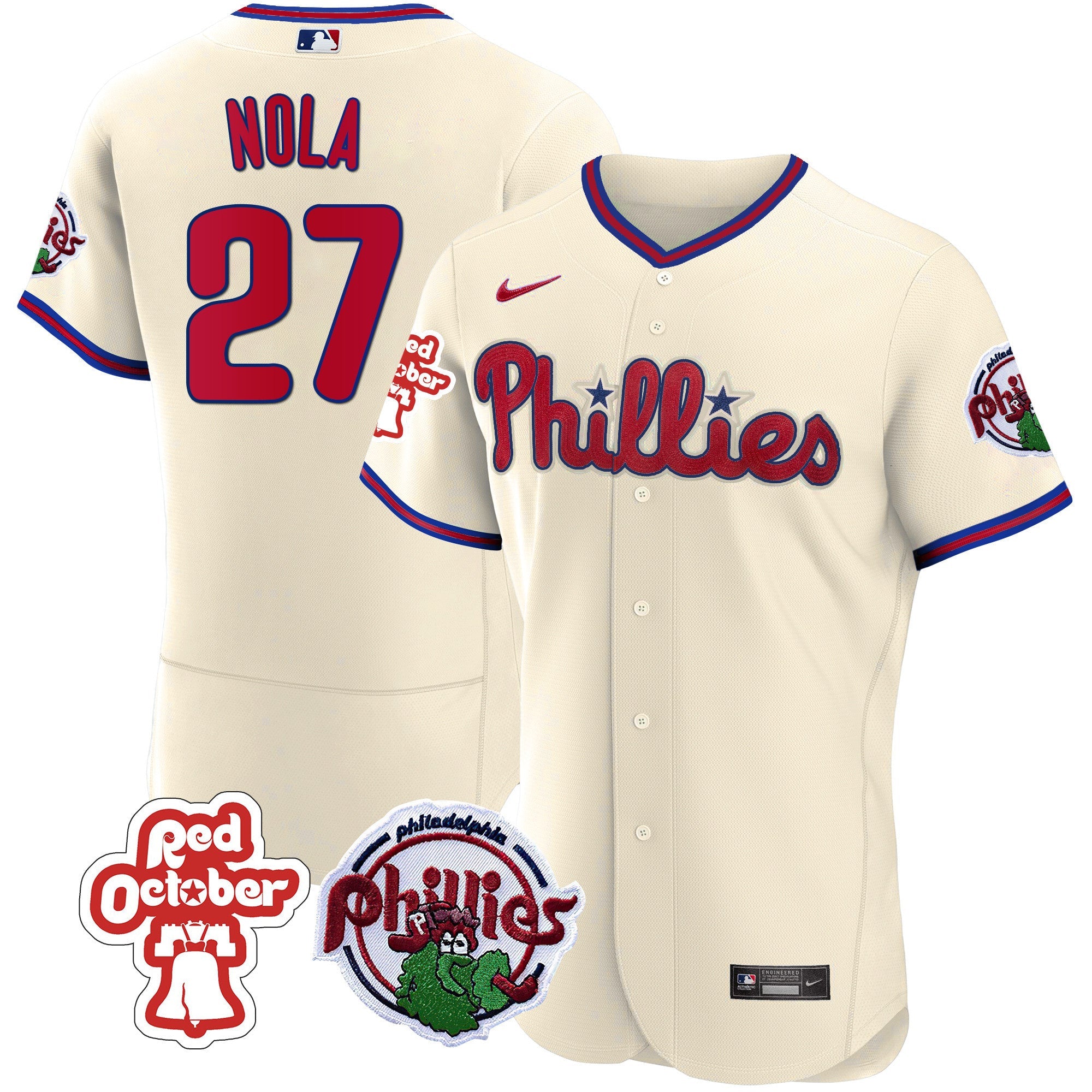 Men’s Philadelphia Red October Patch Flex Base Jersey