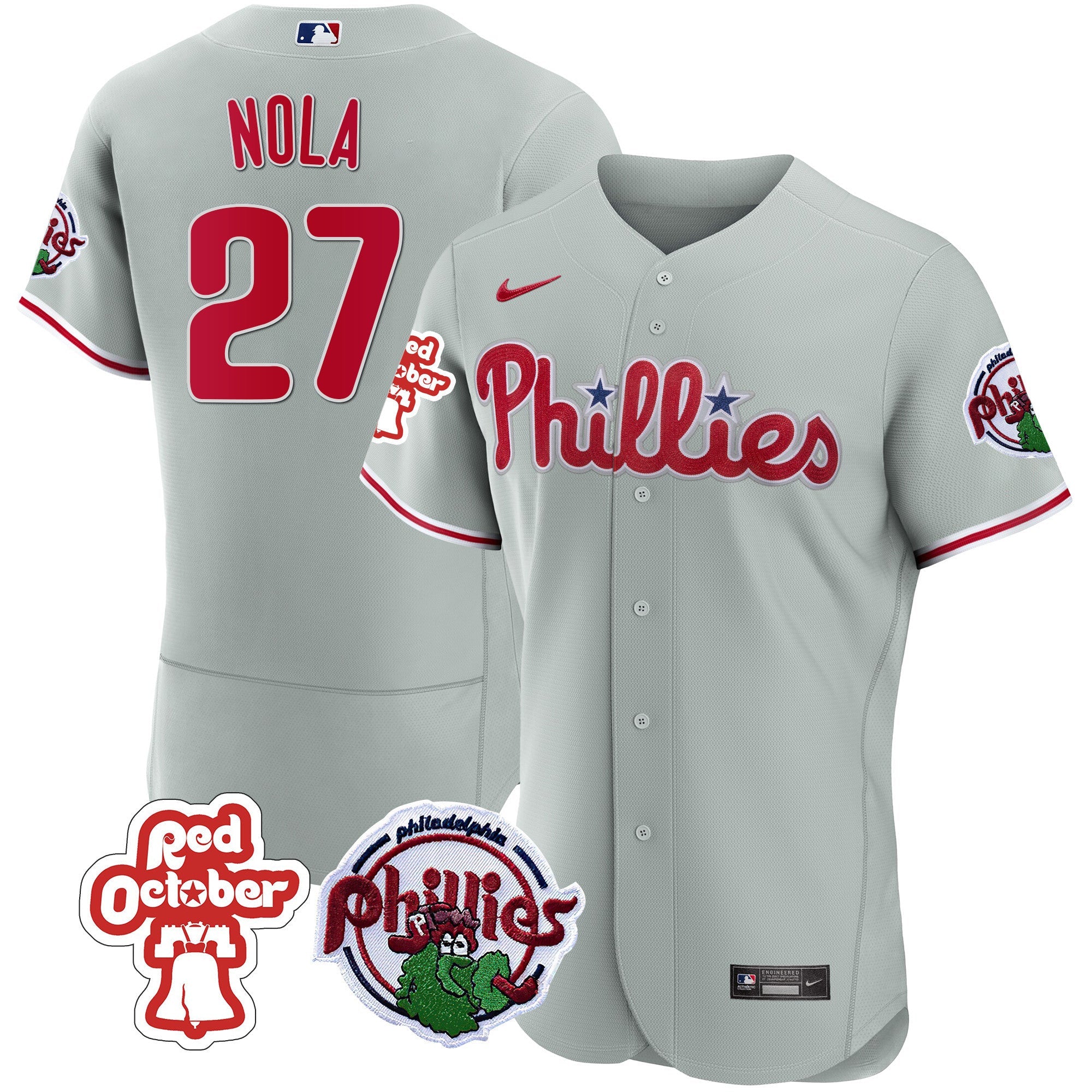 Men’s Philadelphia Red October Patch Flex Base Jersey