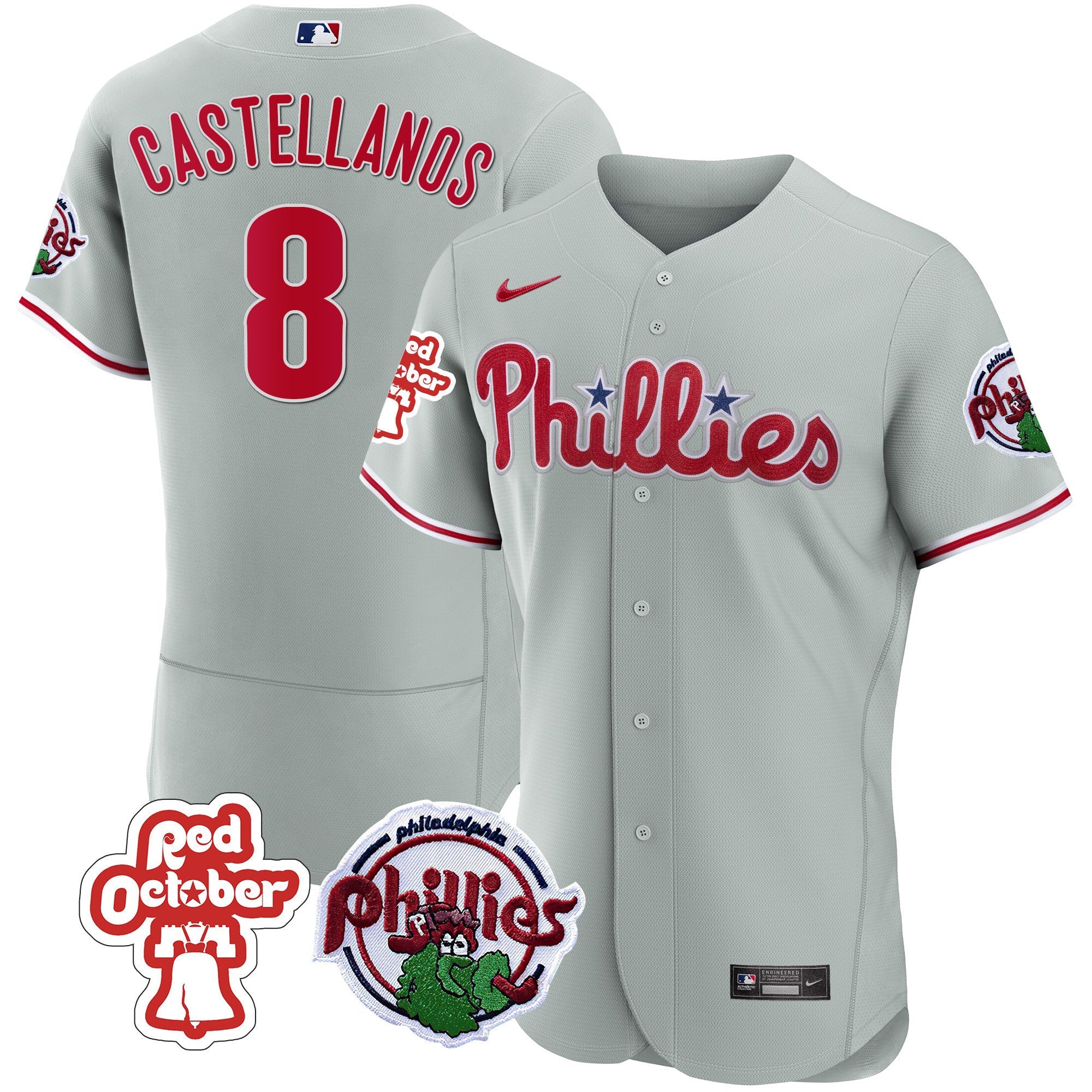 Men’s Philadelphia Red October Patch Flex Base Jersey