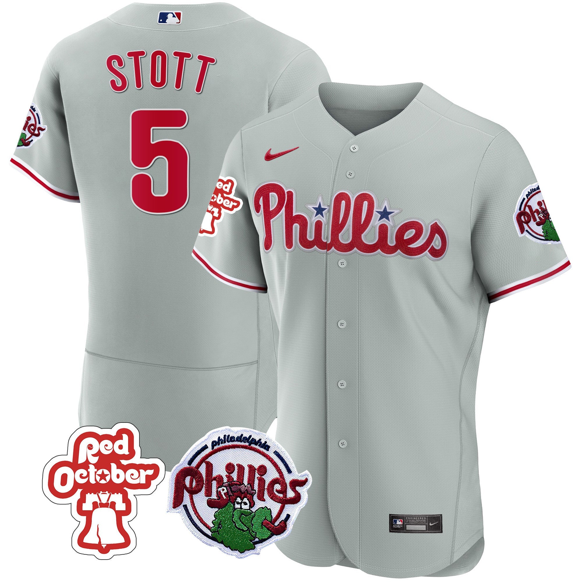 Men’s Philadelphia Red October Patch Flex Base Jersey