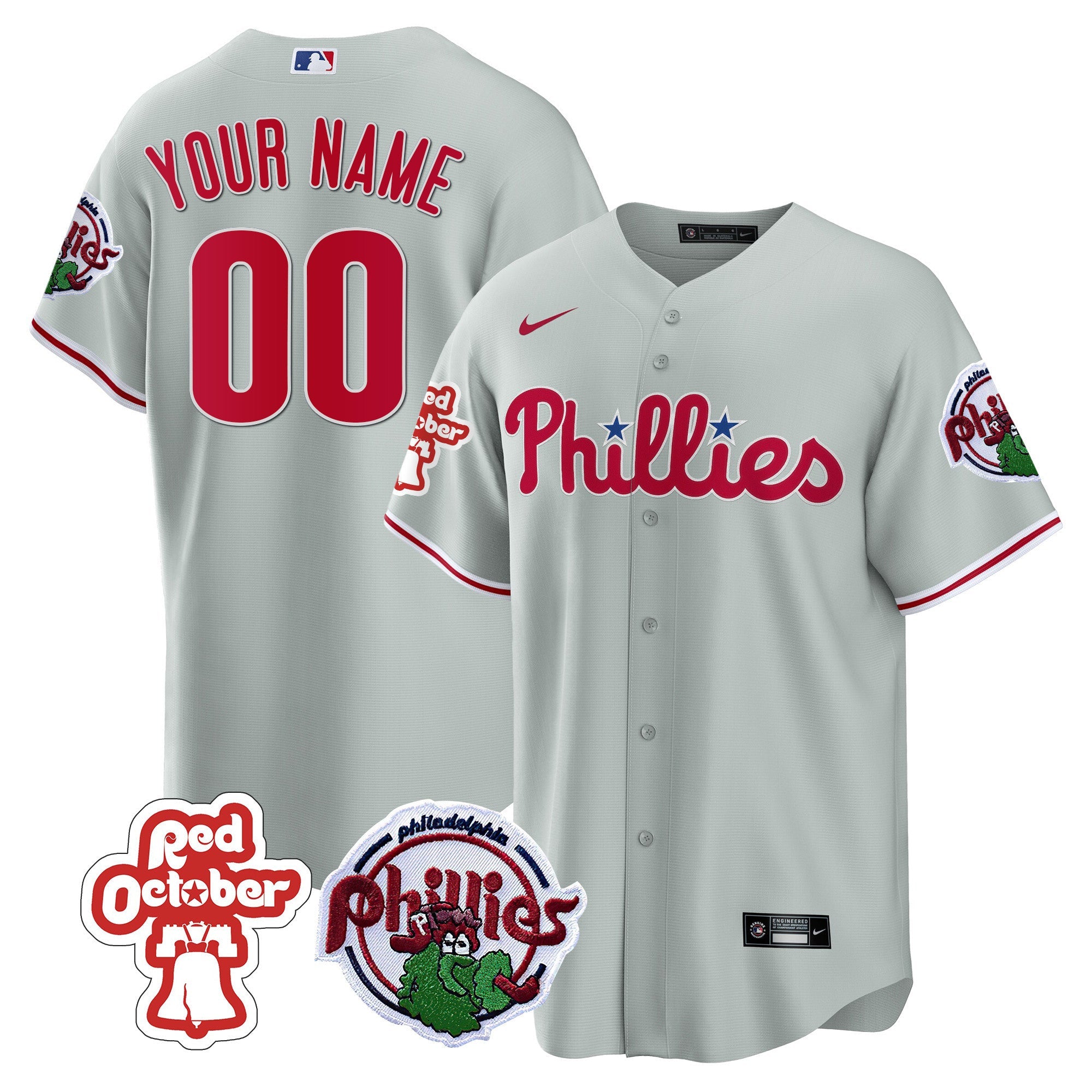 Philadelphia Red October Patch Custom Jersey