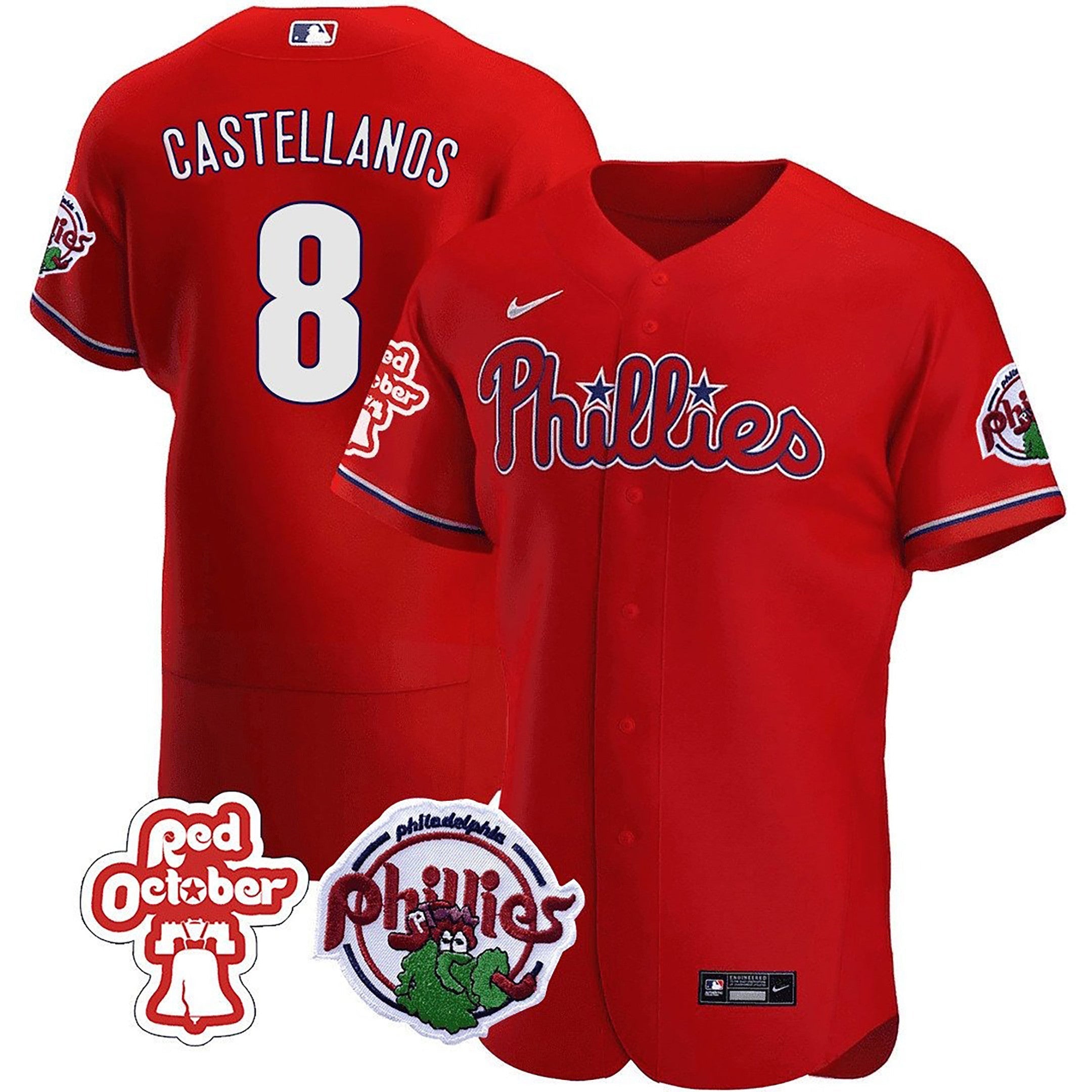 Men’s Philadelphia Red October Patch Flex Base Jersey