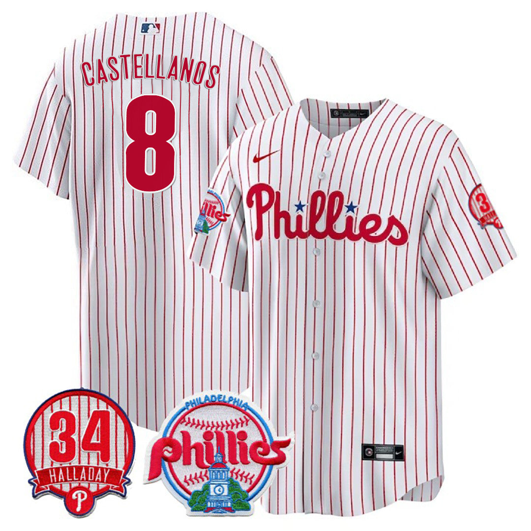 Men’s Philadelphia Roy Halladay Patch #34 Cool Base Jersey