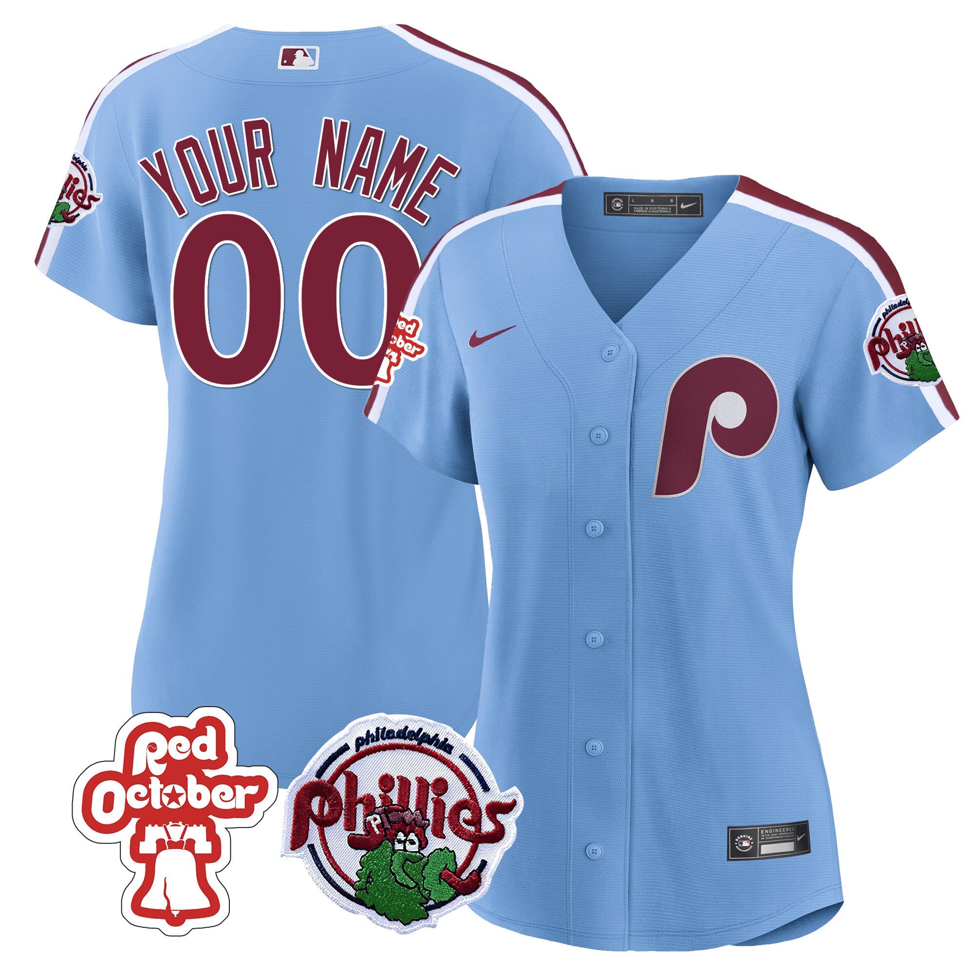 Philadelphia Red October Patch Custom Jersey