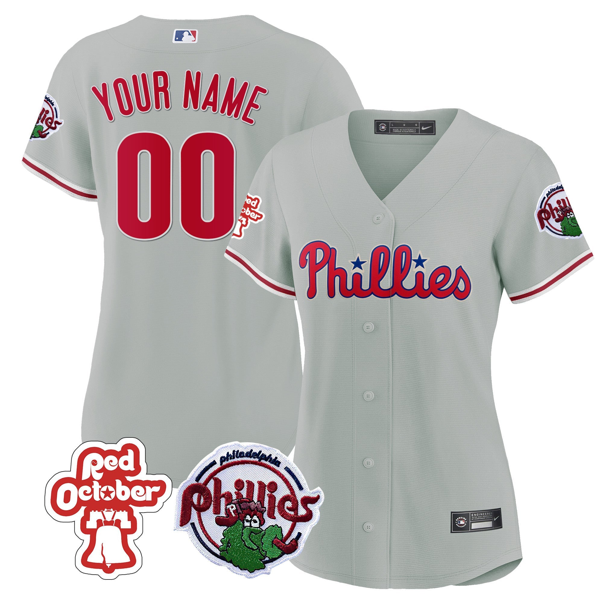 Philadelphia Red October Patch Custom Jersey