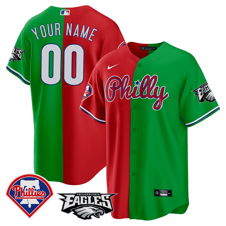 Split – Eagles Cool Base Custom Jersey