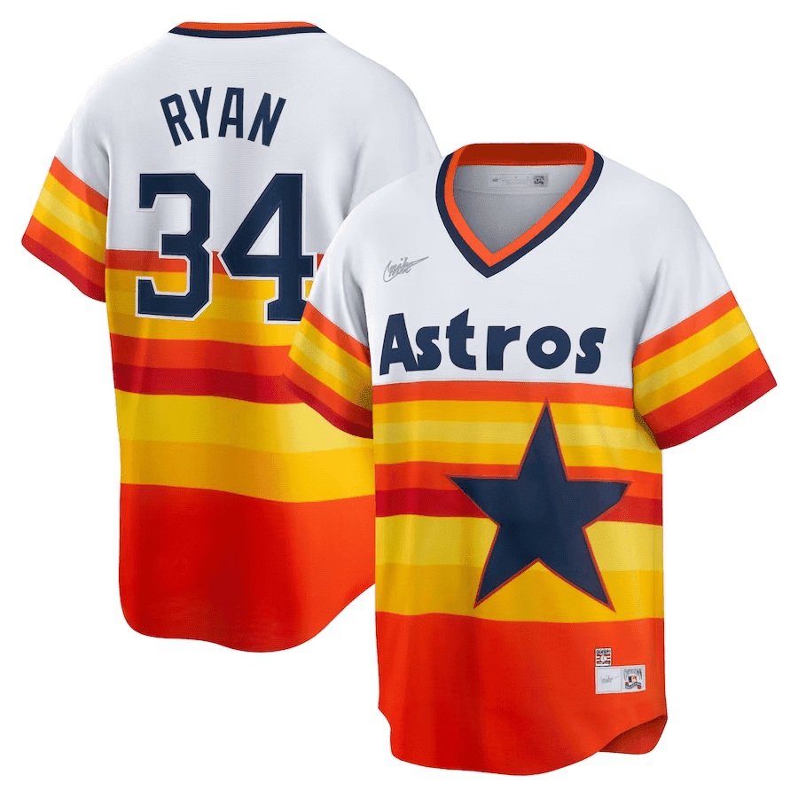 Houston Nolan Ryan White Home Cooperstown Collection Player Jersey