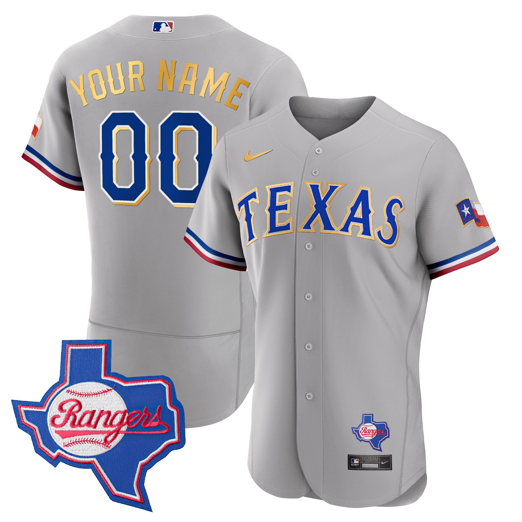 Texas Gold Trim Flex Base Custom Jersey – Texas Patch