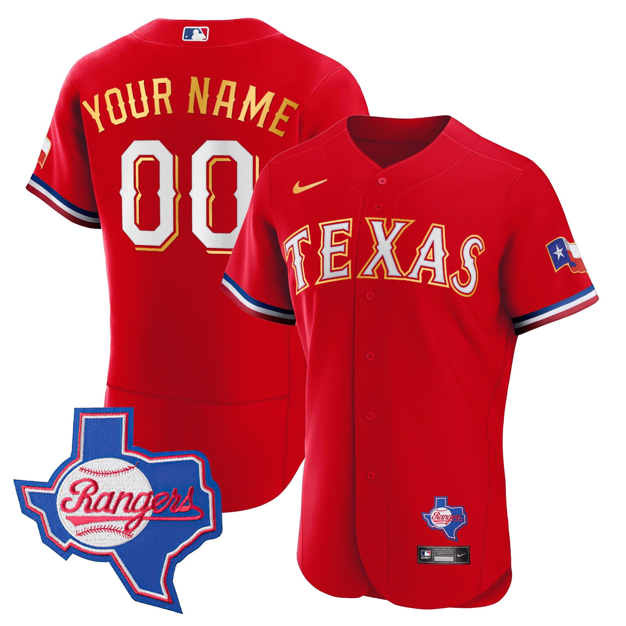 Texas Gold Trim Flex Base Custom Jersey – Texas Patch
