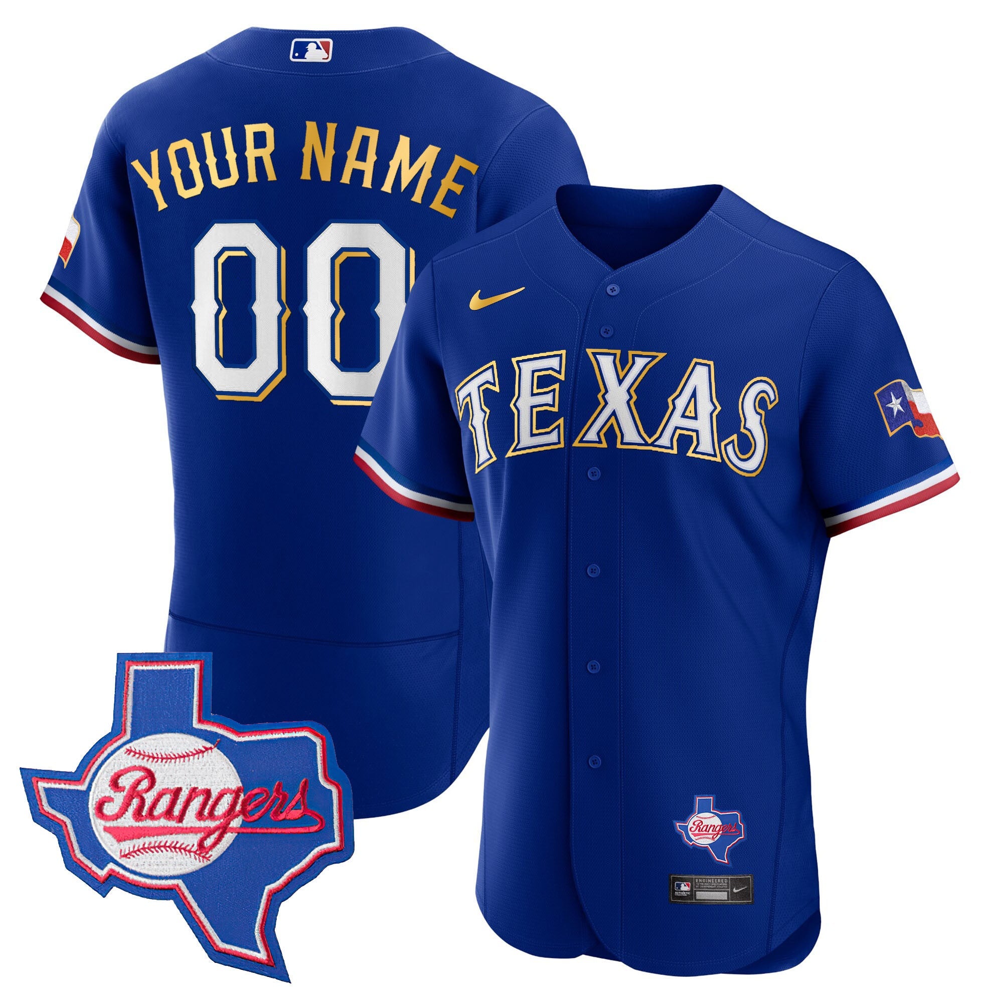 Texas Gold Trim Flex Base Custom Jersey – Texas Patch
