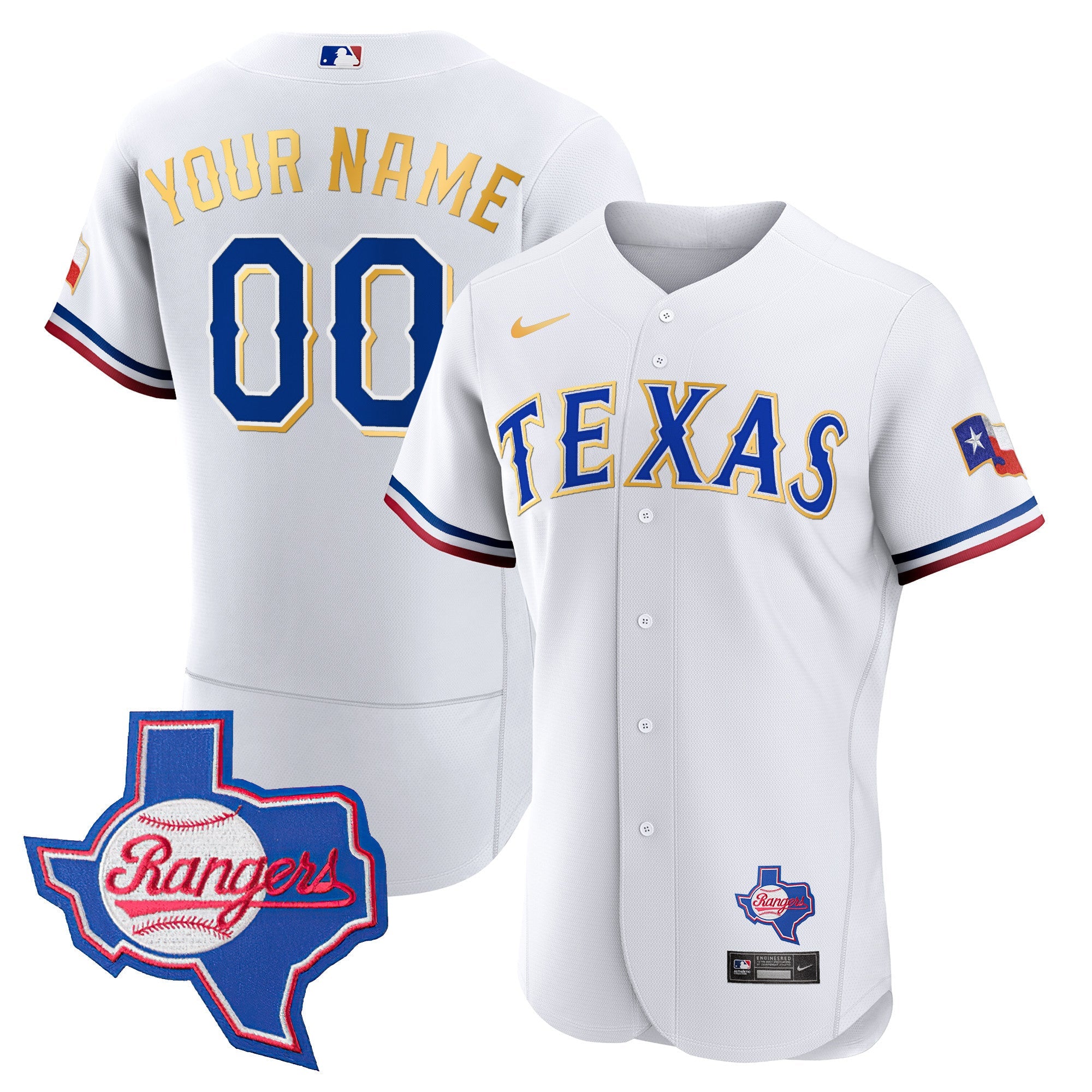 Texas Gold Trim Flex Base Custom Jersey – Texas Patch