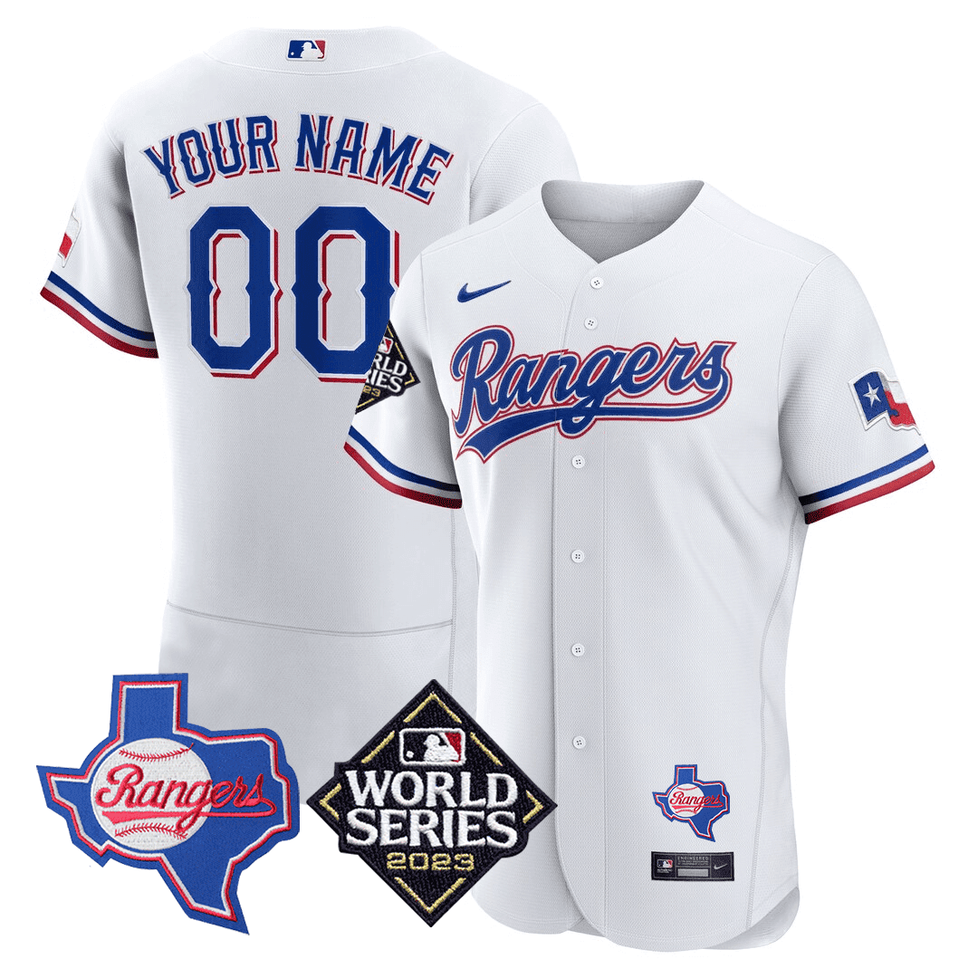 Texas Texas State & 2023 World Series Patch Custom Jersey