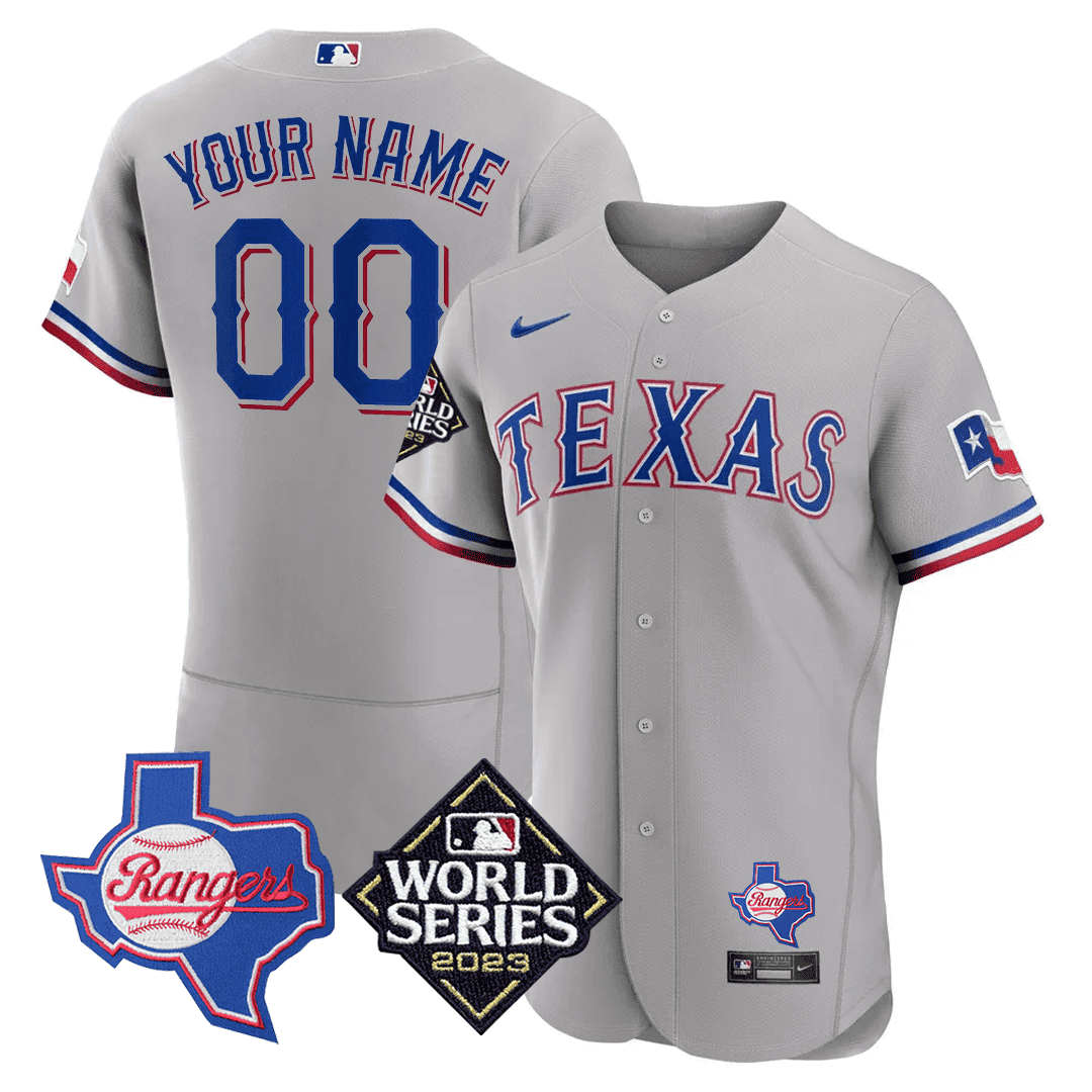 Texas Texas State & 2023 World Series Patch Custom Jersey