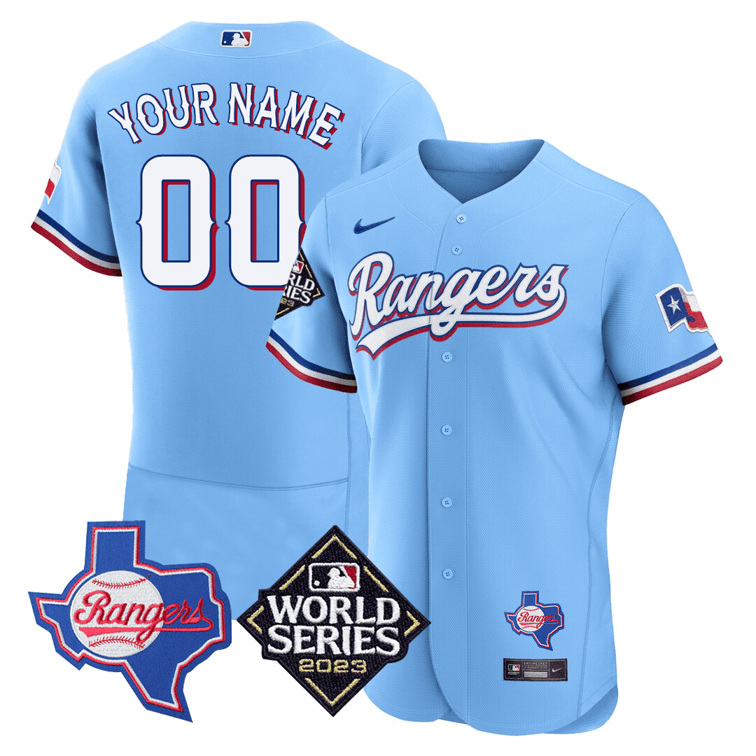 Texas Texas State & 2023 World Series Patch Custom Jersey