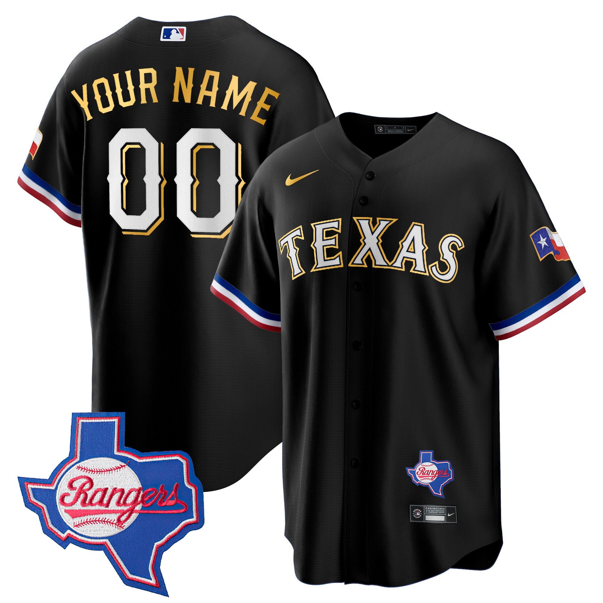 Texas Gold Trim Cool Base Custom Jersey – Texas Patch