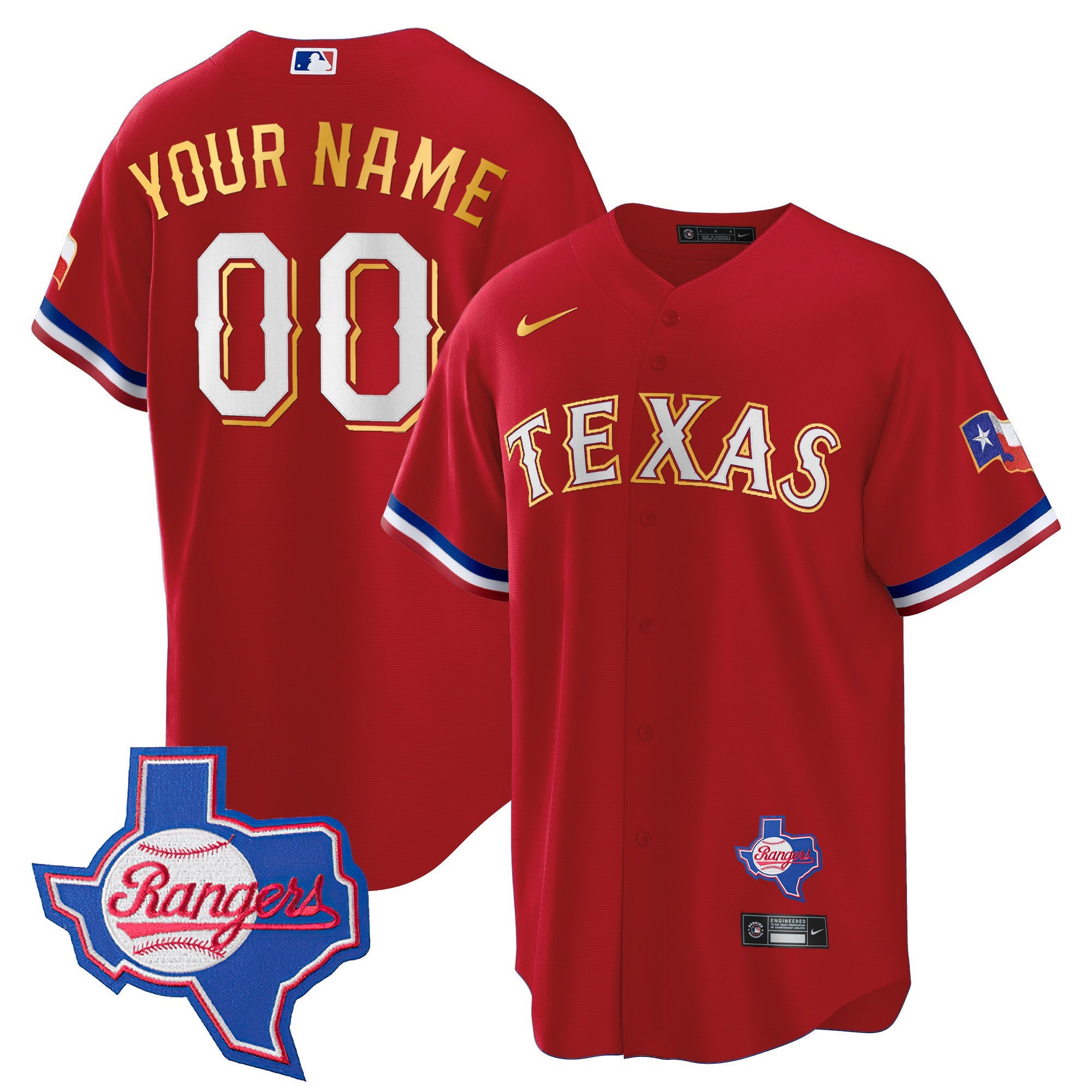 Texas Gold Trim Cool Base Custom Jersey – Texas Patch