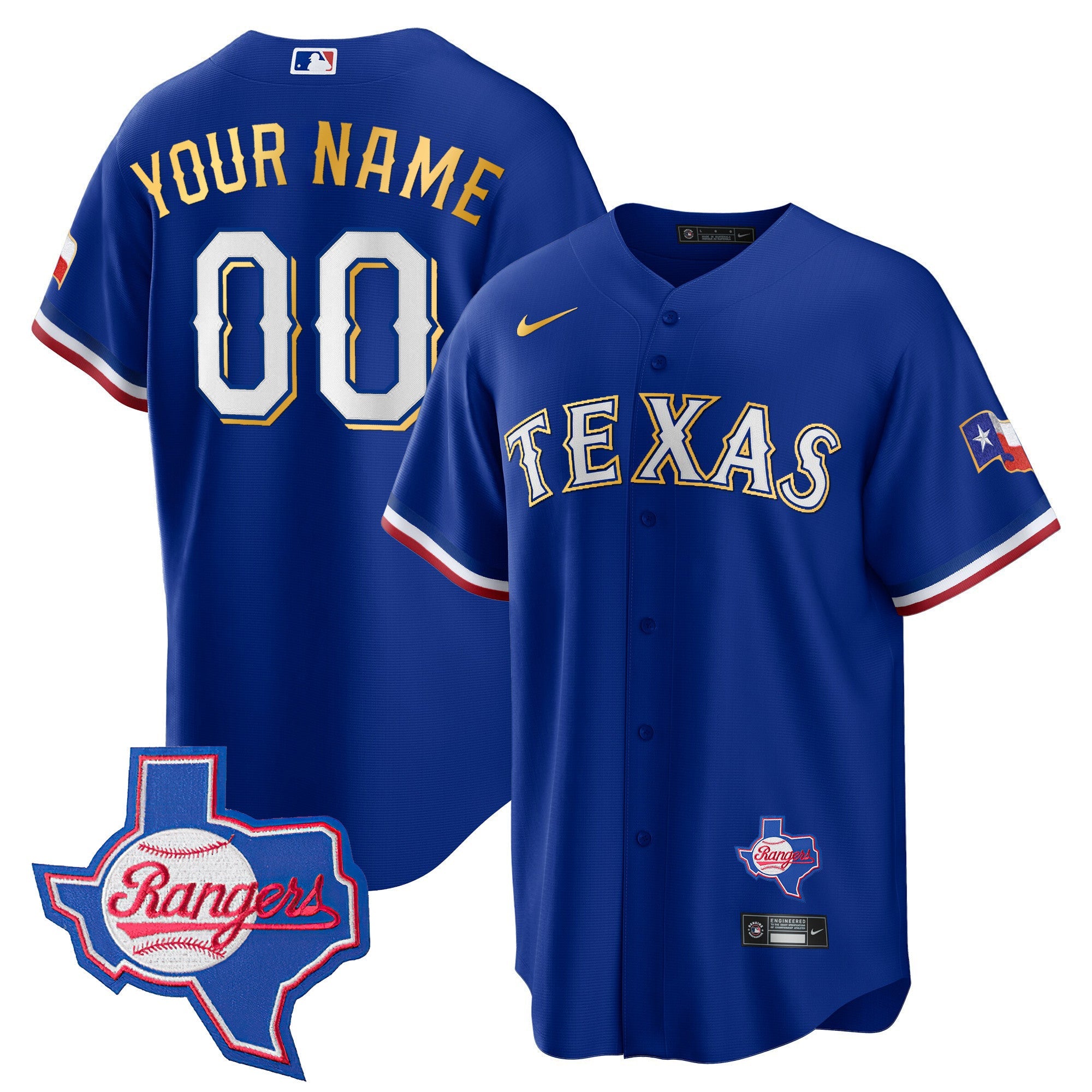Texas Gold Trim Cool Base Custom Jersey – Texas Patch