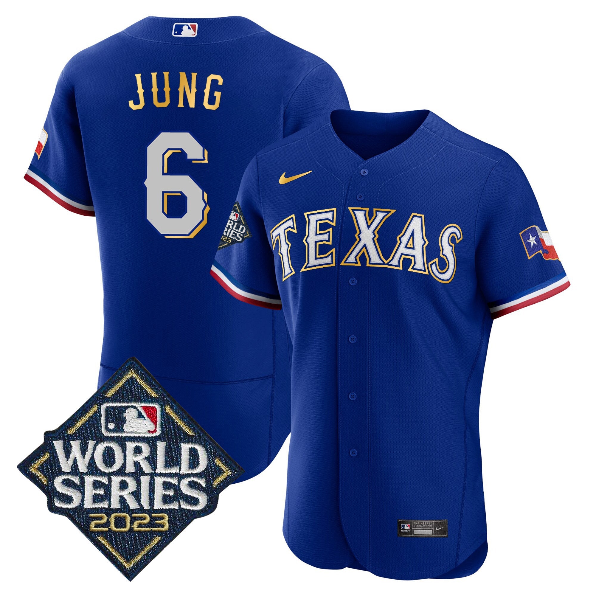 Men’s Texas 2023 World Series Flex Base Gold Trim Jersey