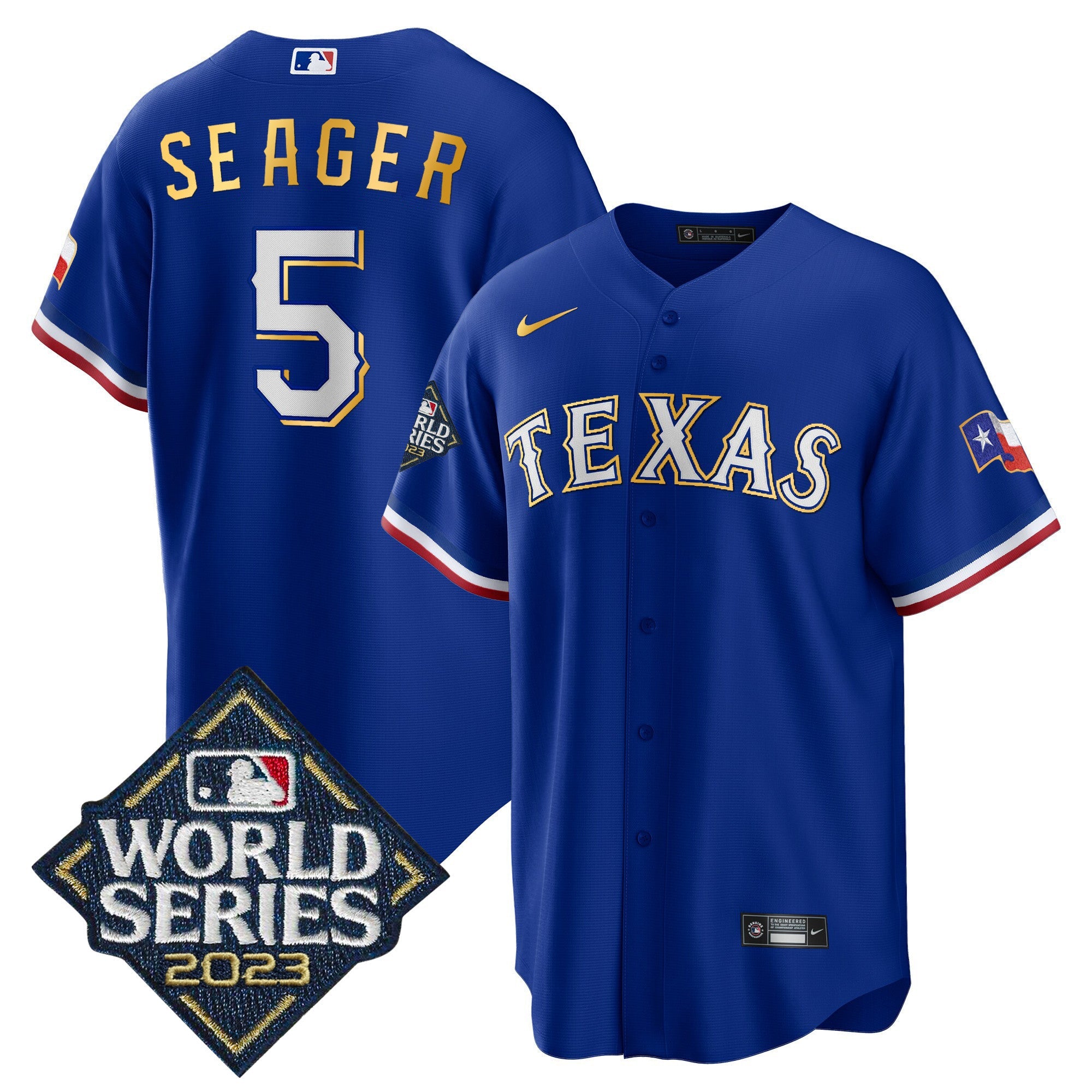 Men’s Texas 2023 World Series Cool Base Gold Trim Jersey
