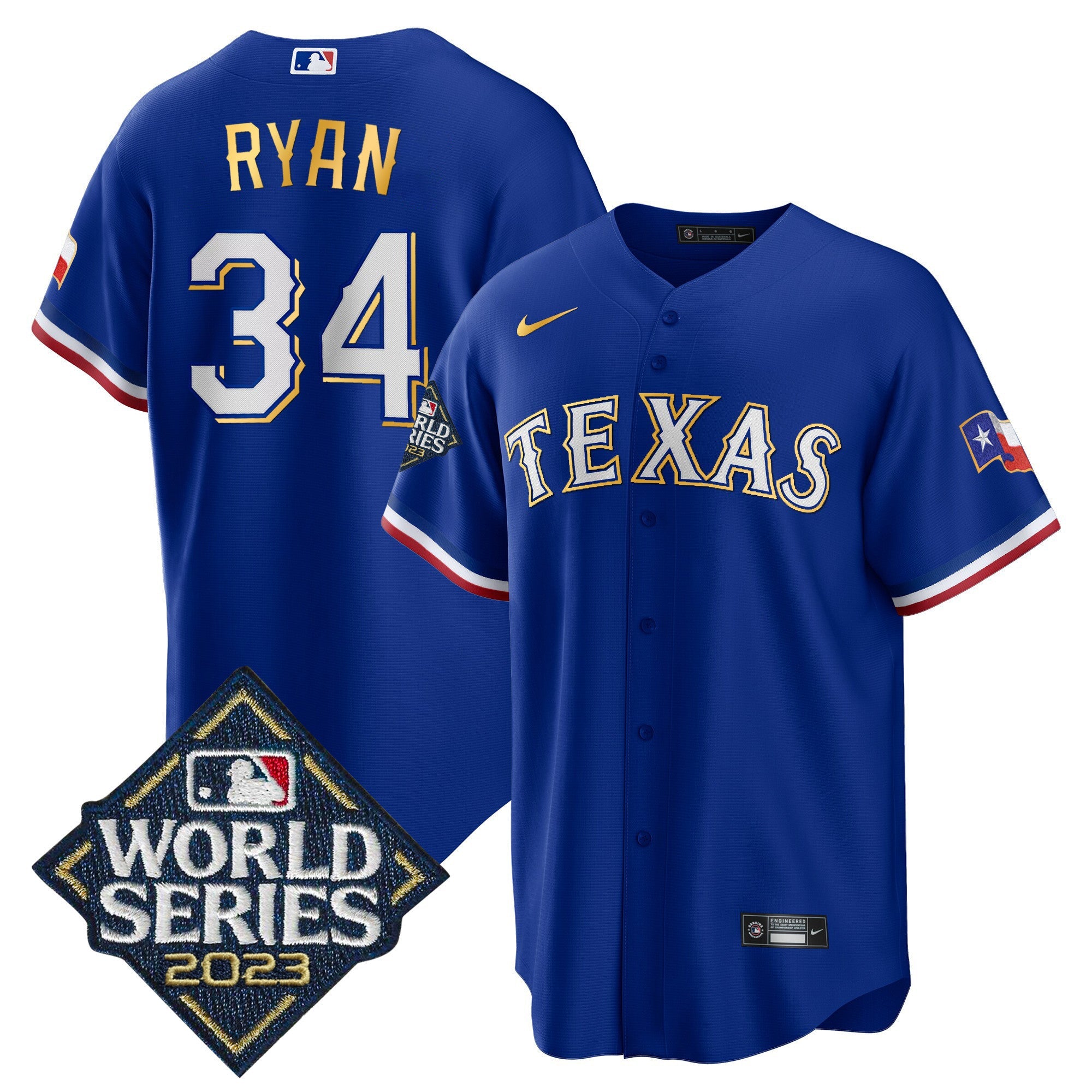 Men’s Texas 2023 World Series Cool Base Gold Trim Jersey