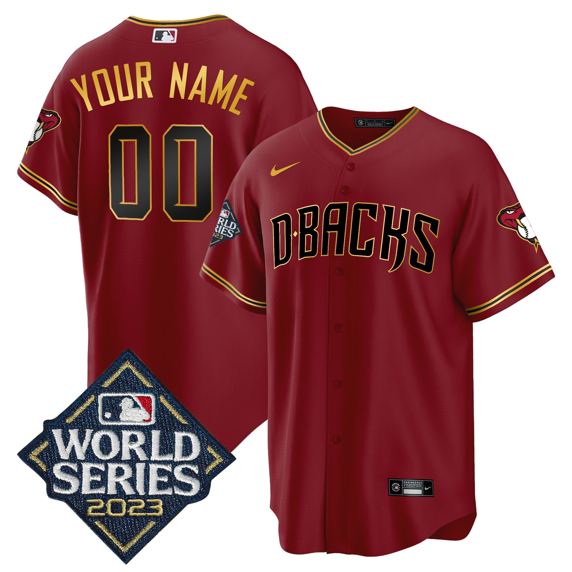 2023 World Series Cool Base Gold Custom Jersey