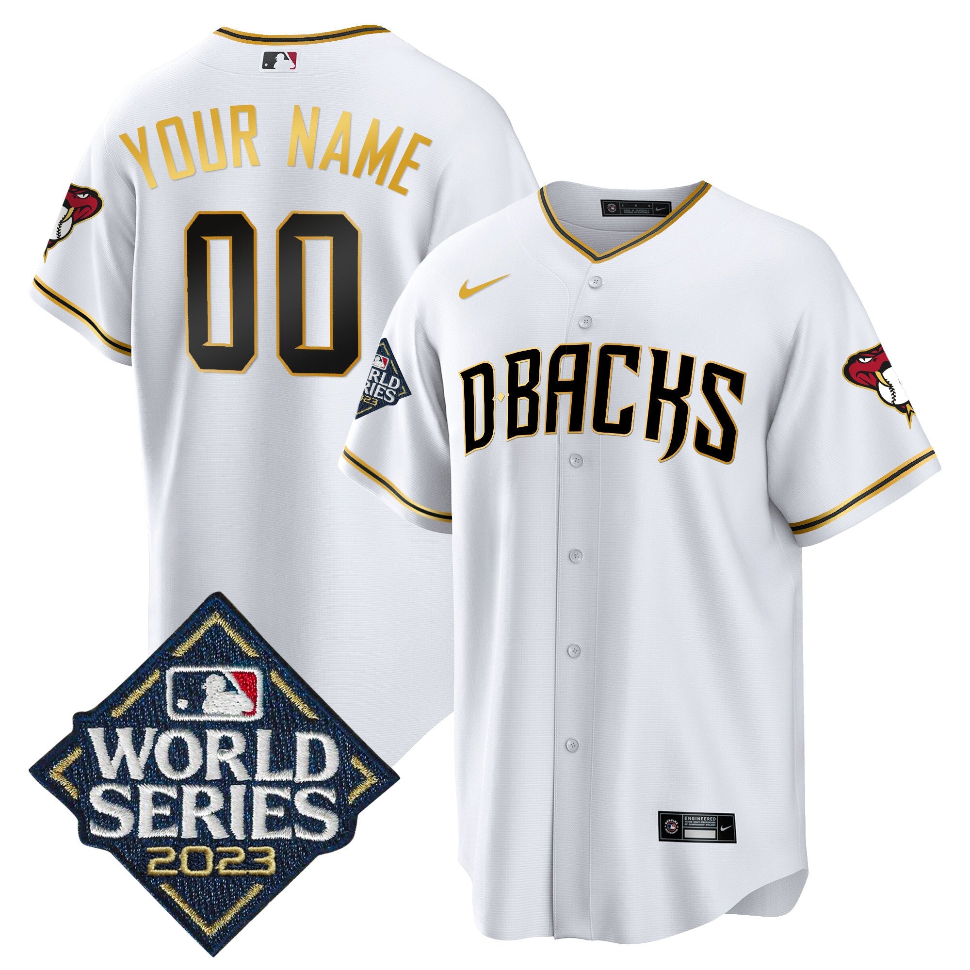 2023 World Series Cool Base Gold Custom Jersey